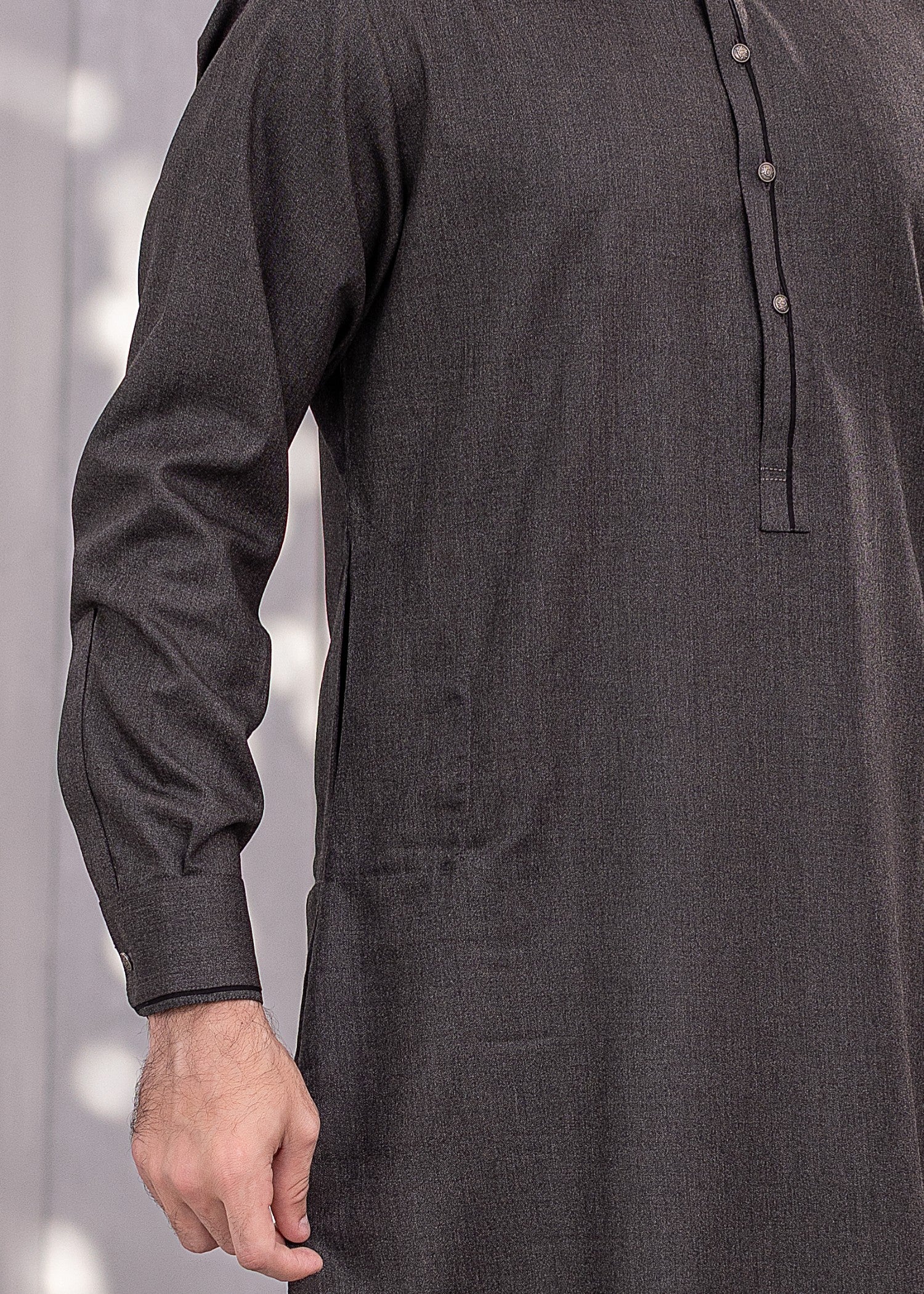 tropical Kurta Set in Obsidian