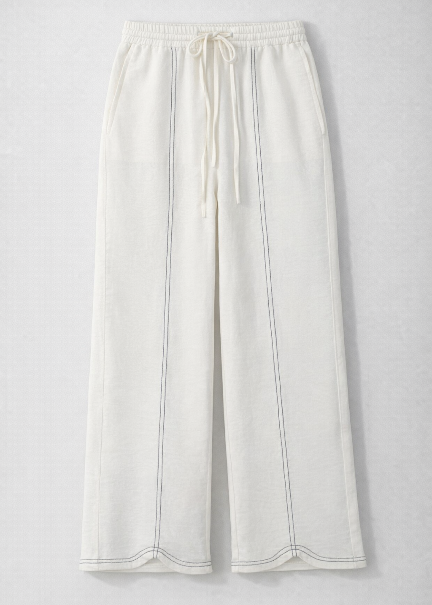 seersucker Trousers in White