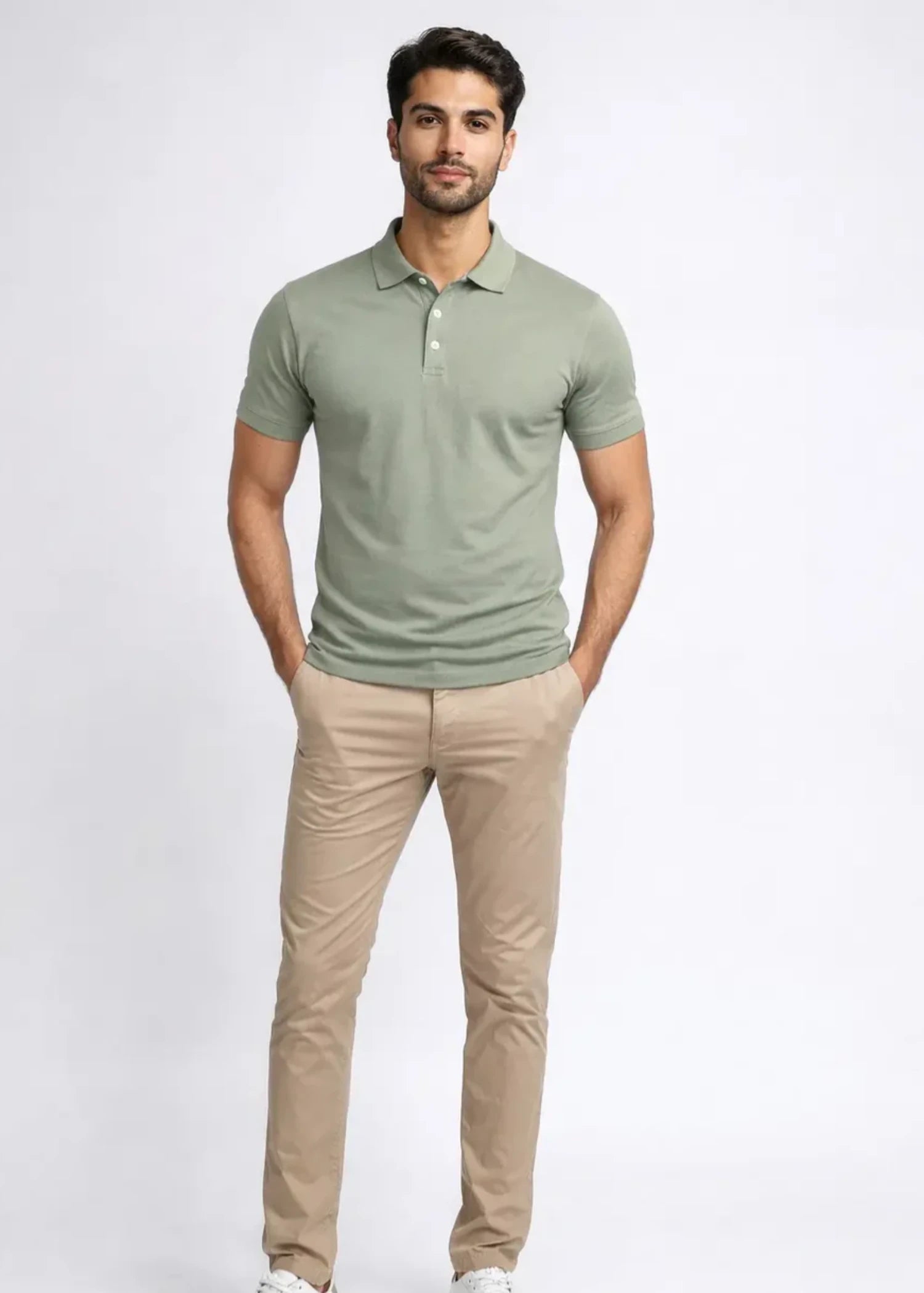 polycotton Polo Shirt in Olive green
