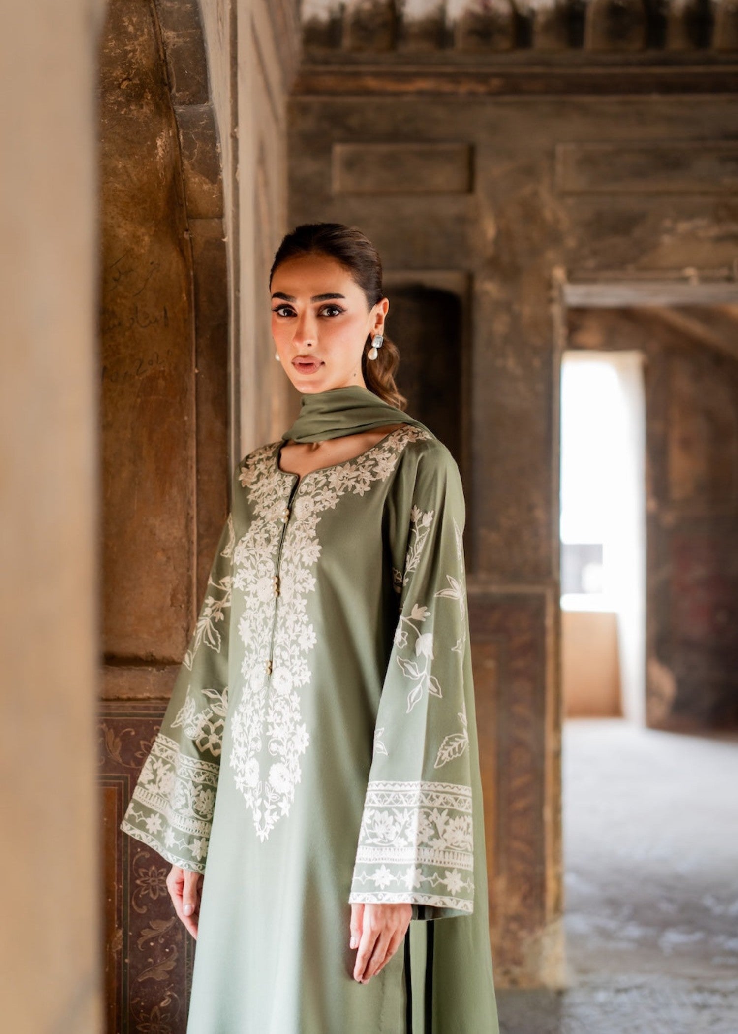 linen Kurta Set in Navy blue