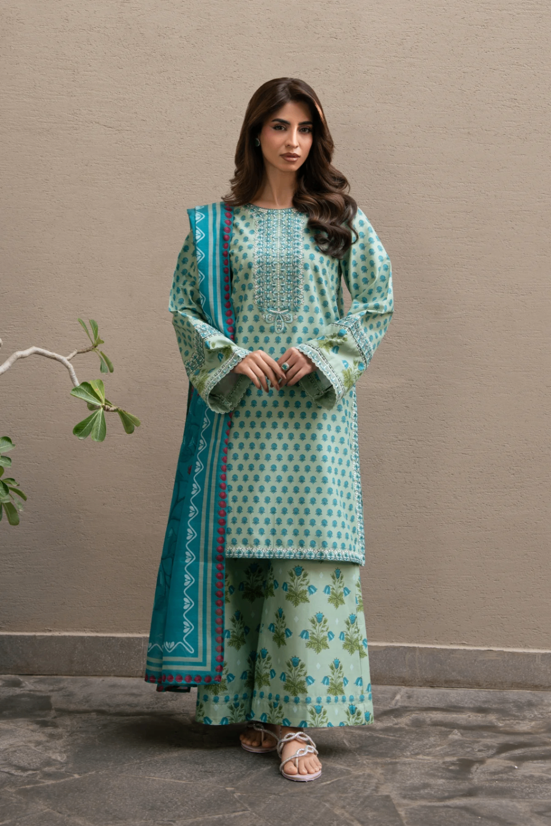 lawn Unstitched in Mint green