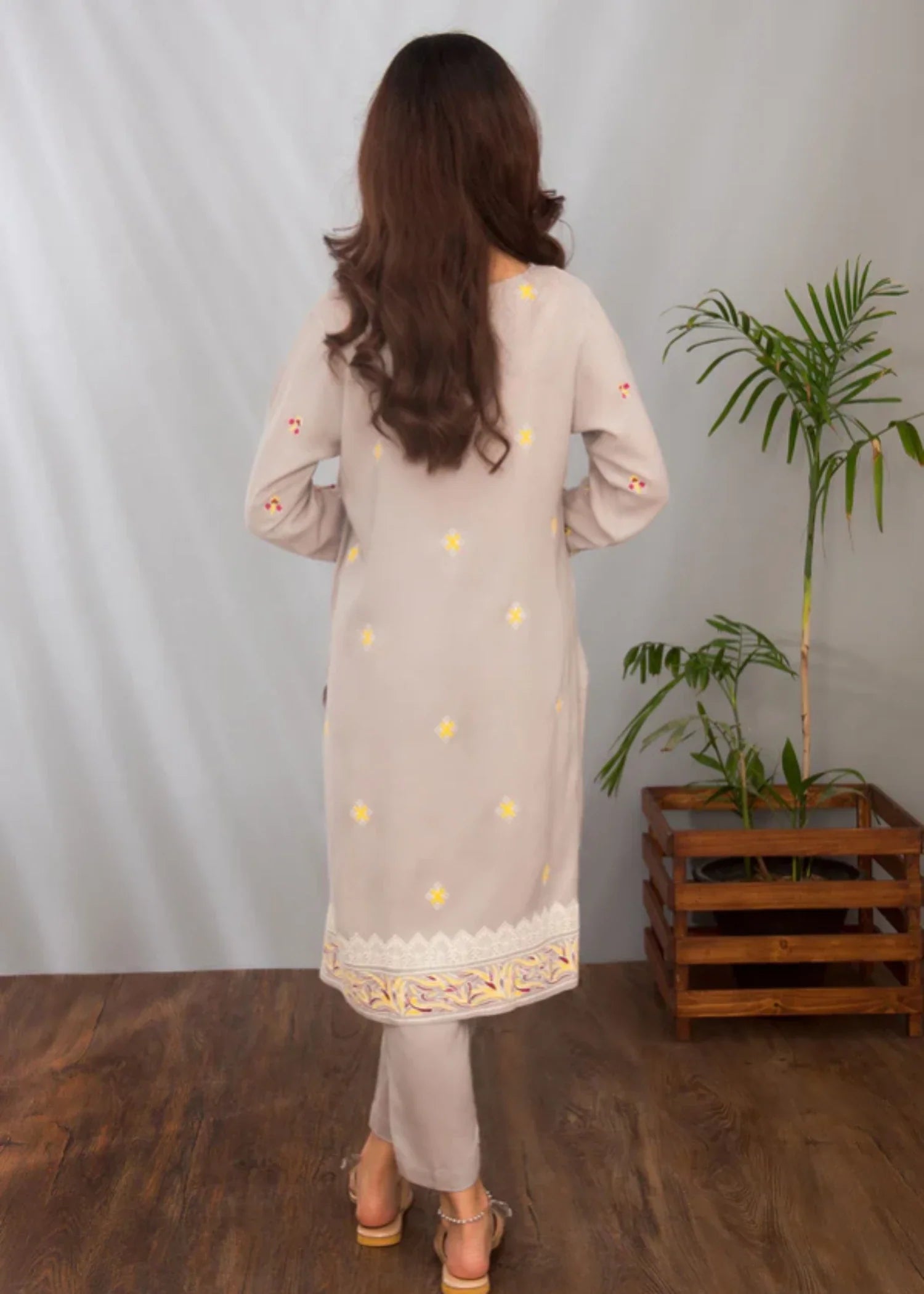 cotton silk banarasi Kurta Set in Grey