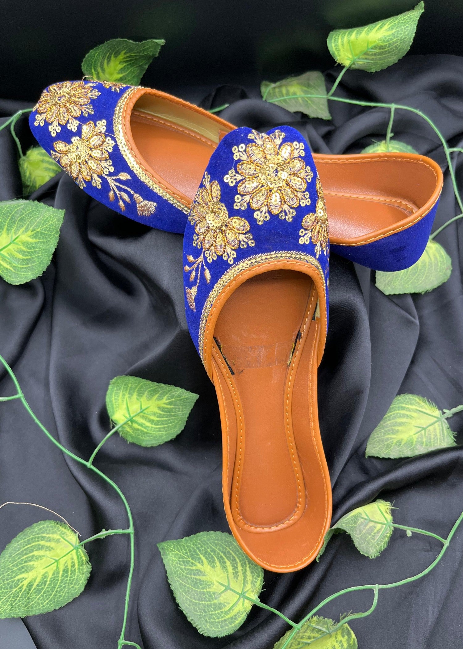 Khussa in Blue by - High Quality Women Khussa MHH9518