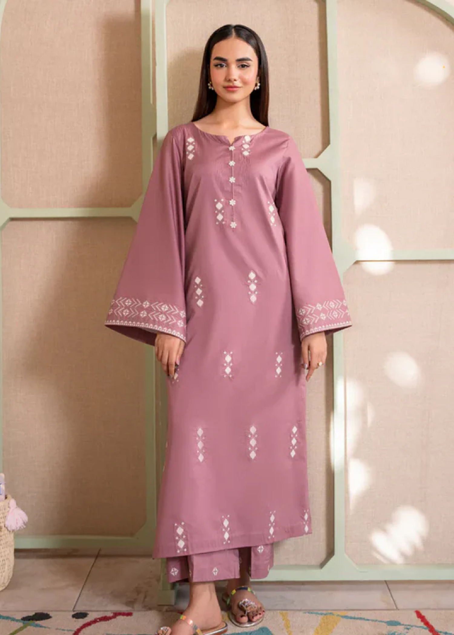 marina Kurta Set in Rose pink