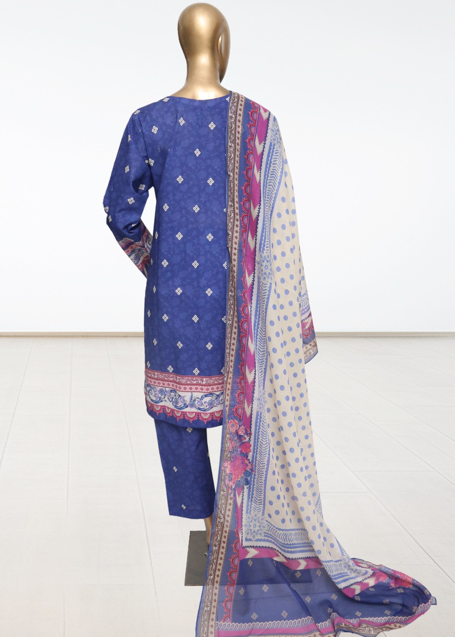 lawn Kurta Set in Multi, sapphire blue