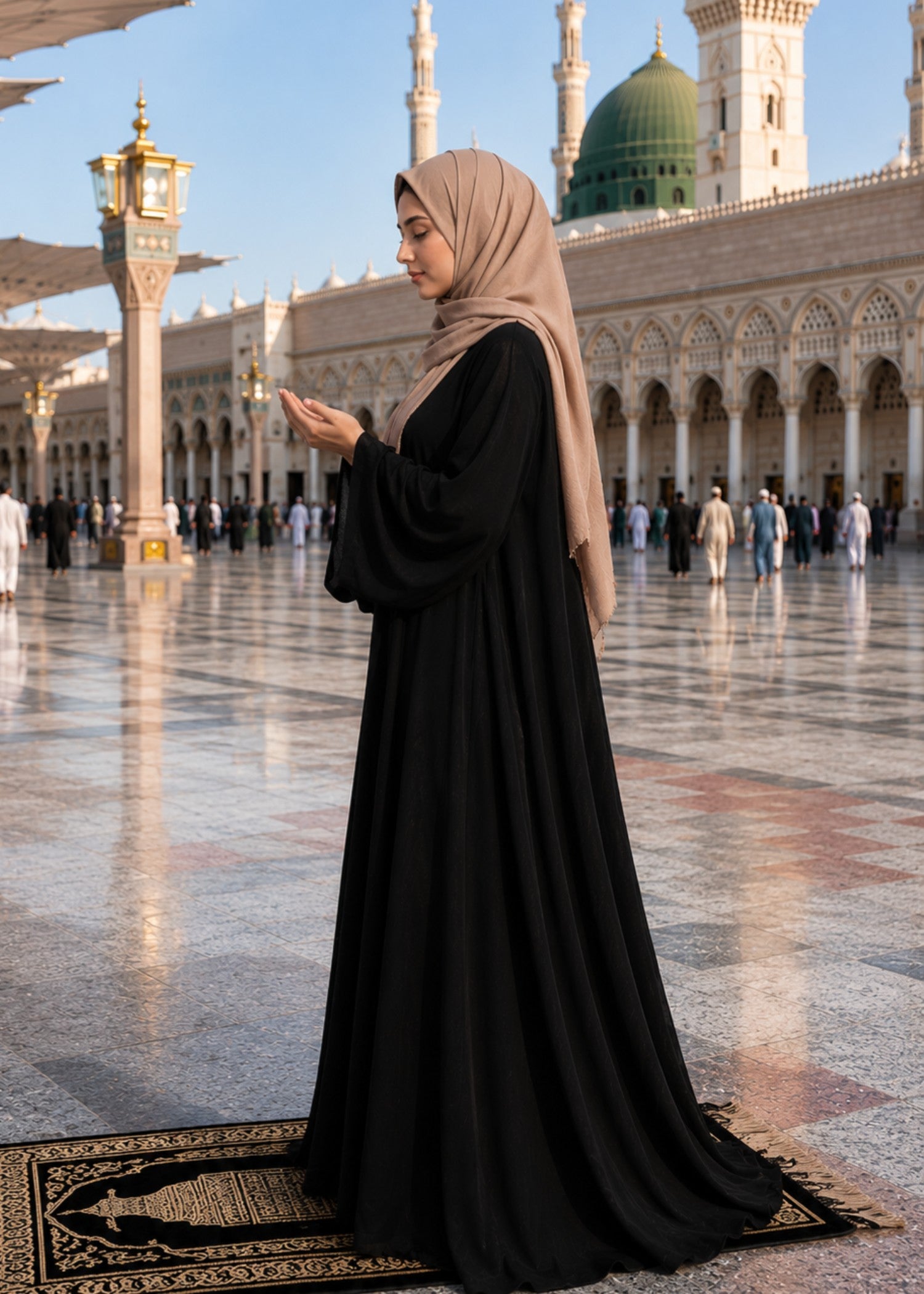 nidha Abaya in Jet black