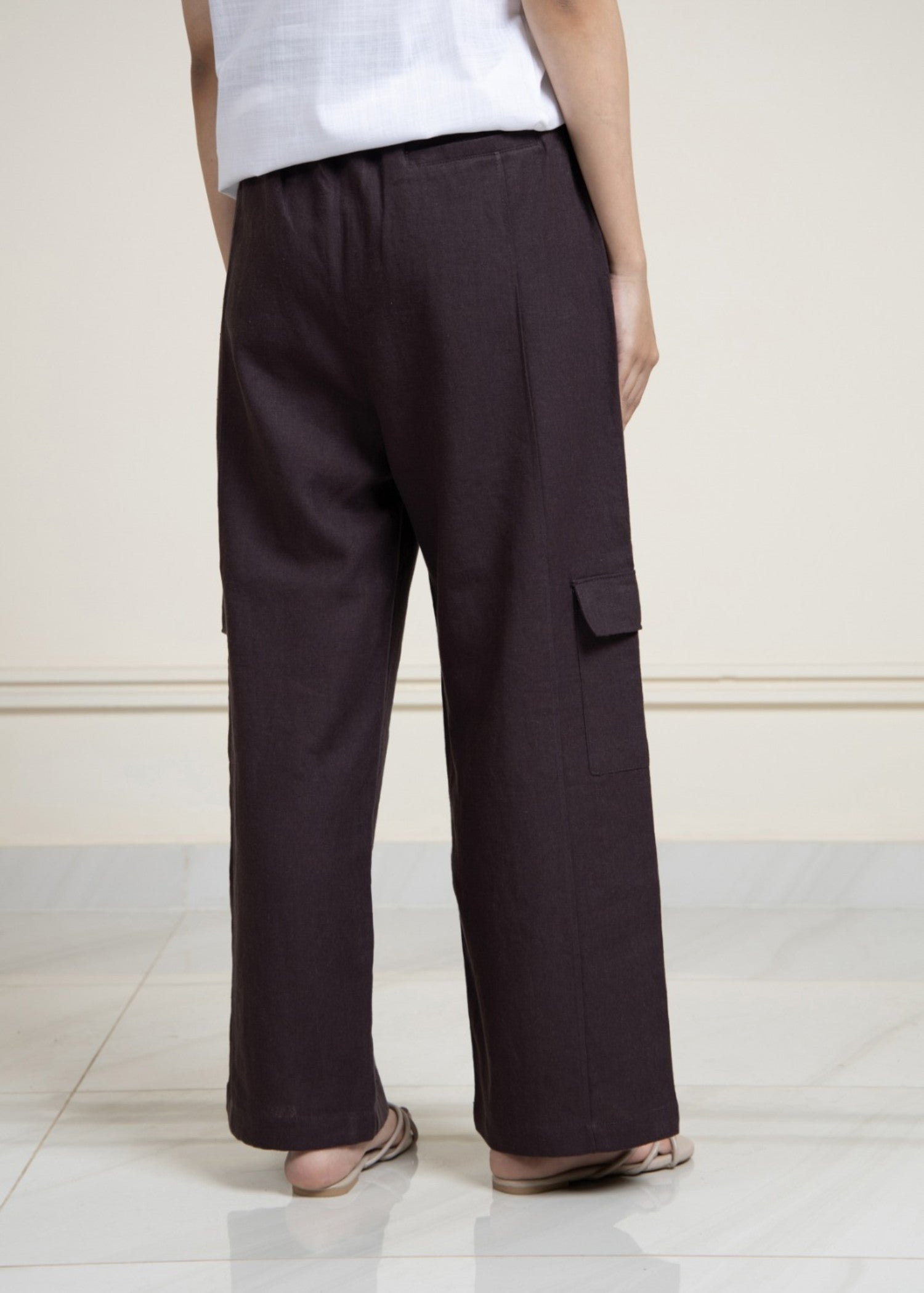 linen Trousers in Espresso brown
