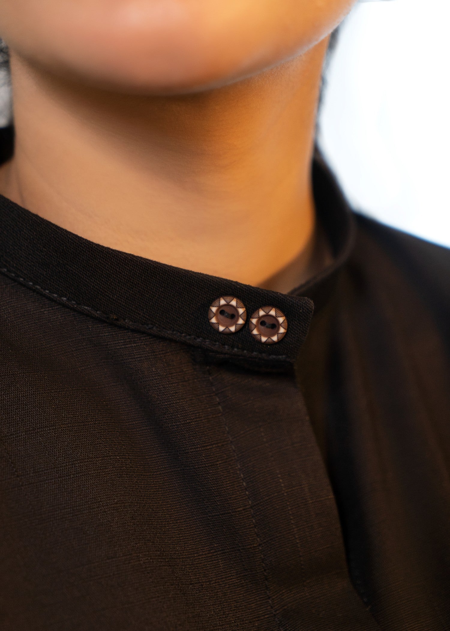 khaddar Kurta Set in Black