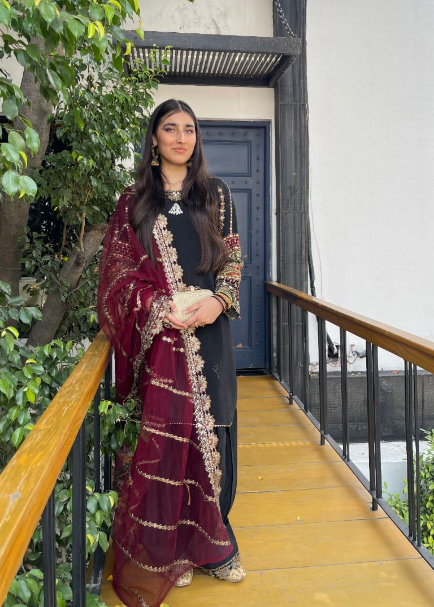 grip Kurta Set in Black