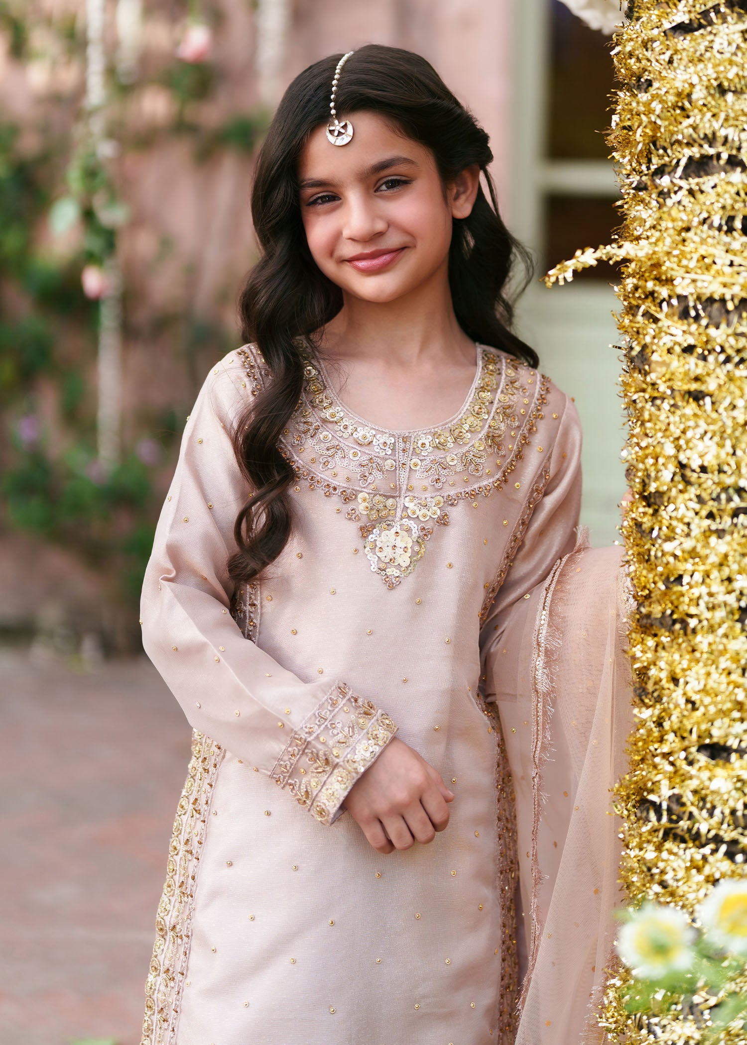 silk Lehenga in Pastel pink