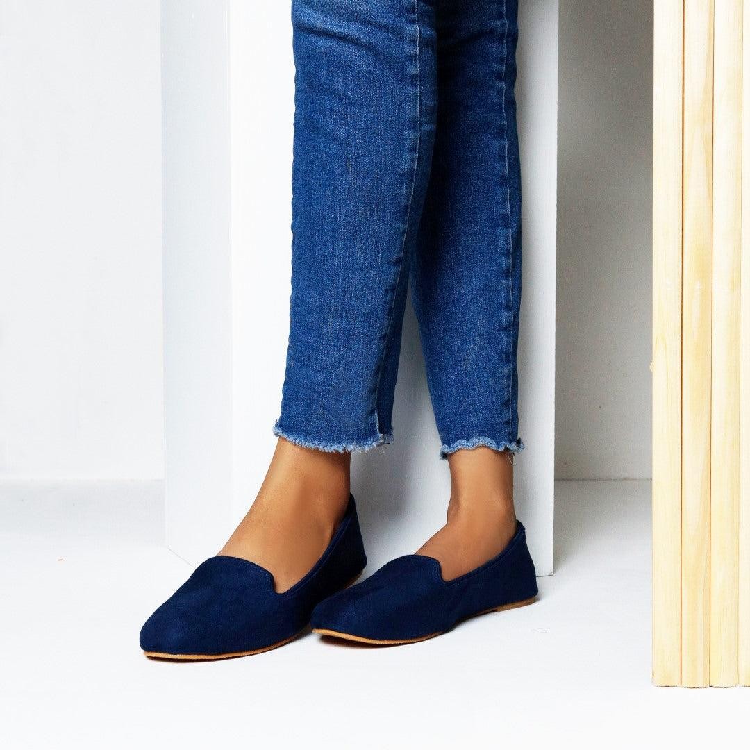Loafers in Navy blue by - High Quality Women Loafers VVH0221