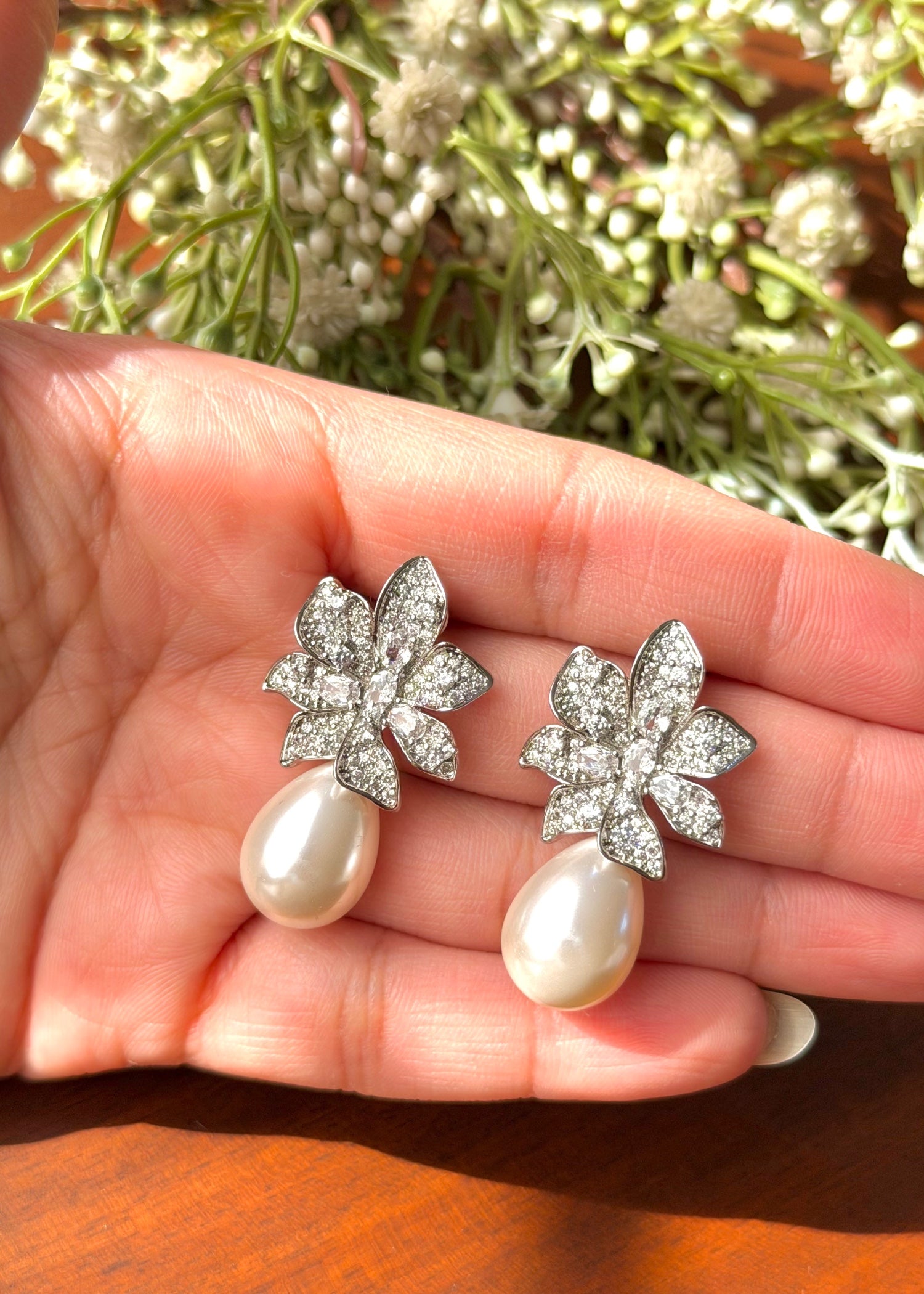 Earrings in Silver Color by - Trendy Women Earrings DKH4655