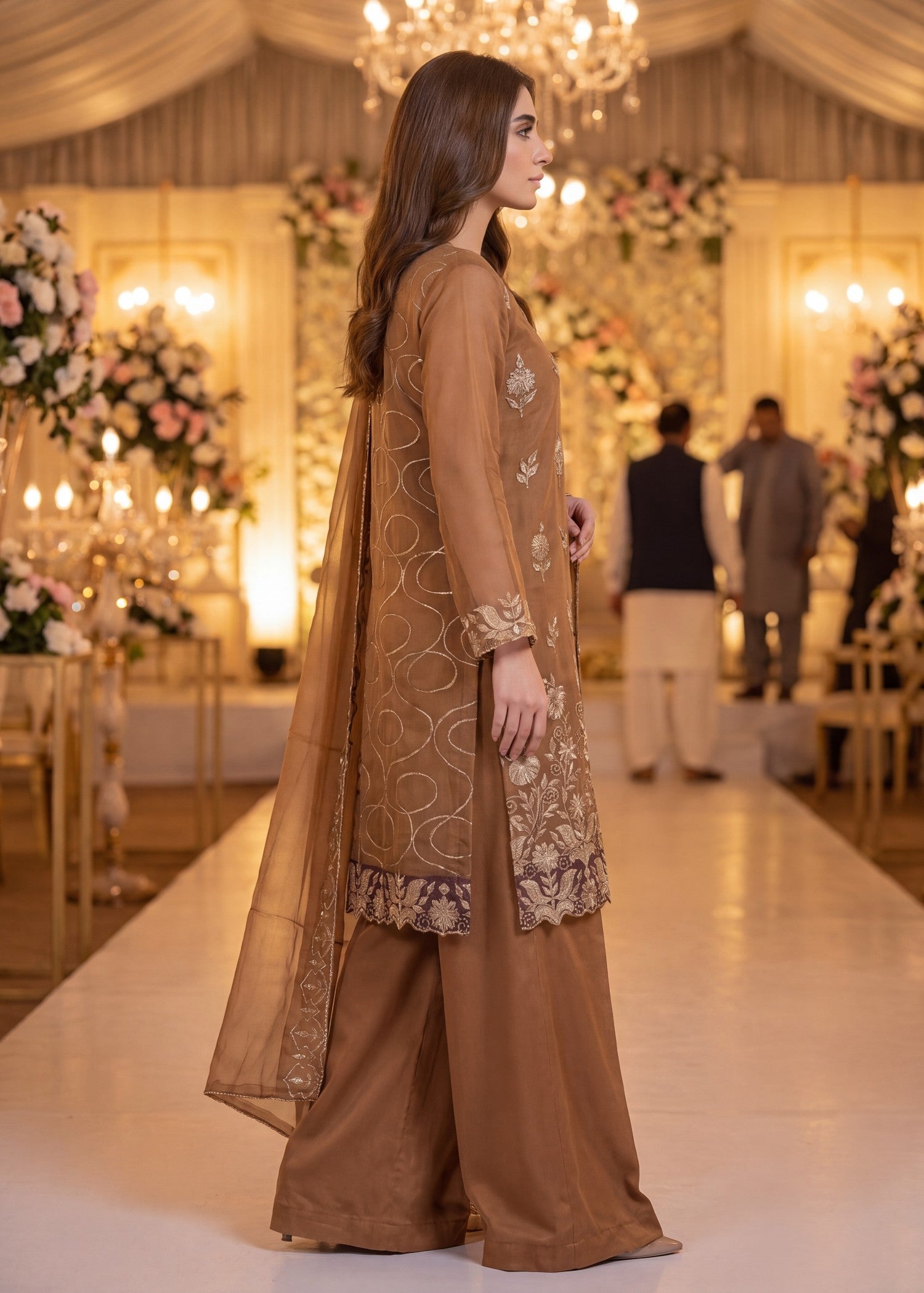 chiffon Unstitched in Brown