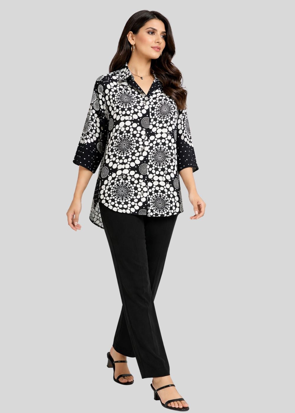 cotton Top in Black, white
