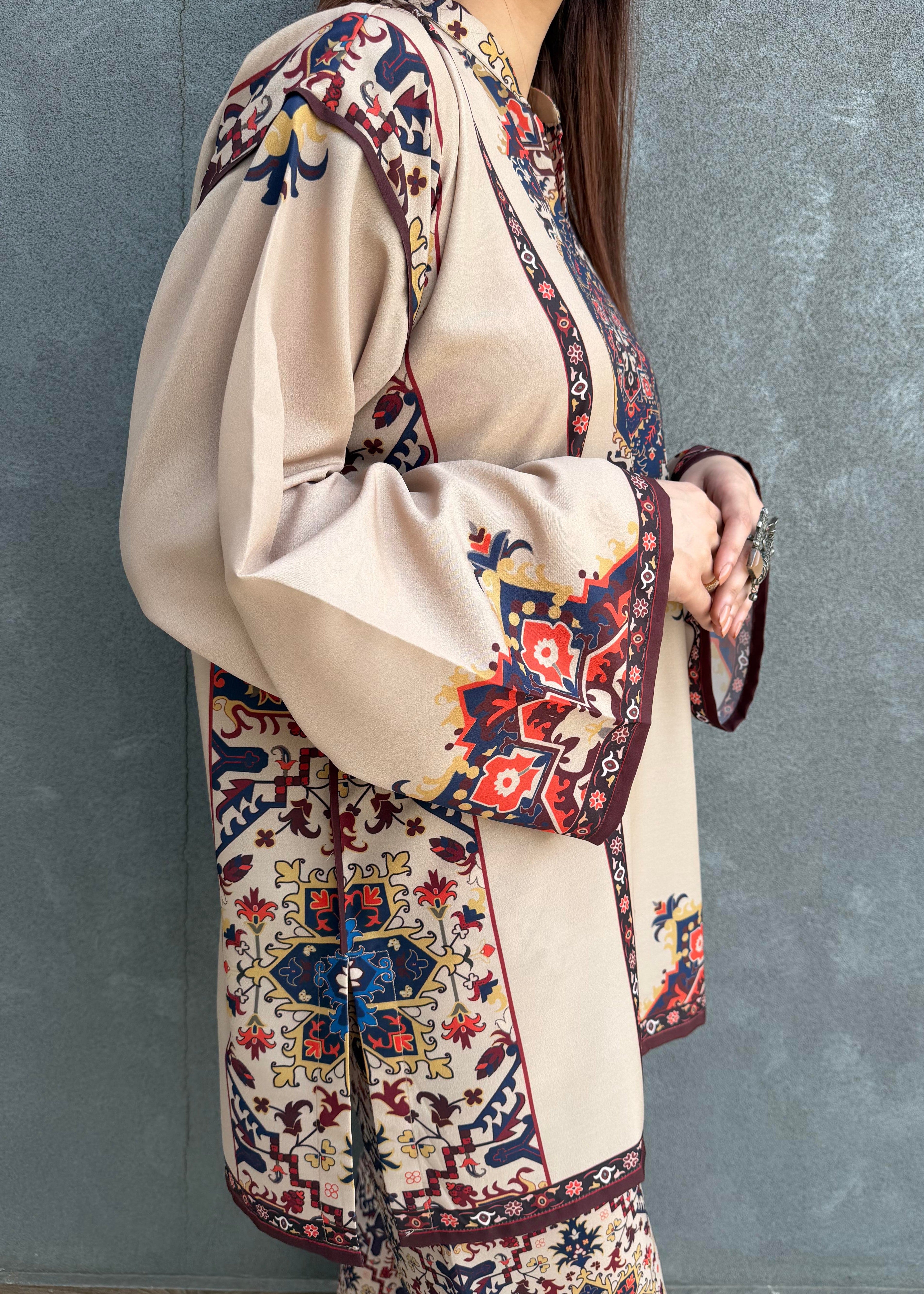 arabic lawn Co ord Sets in Beige