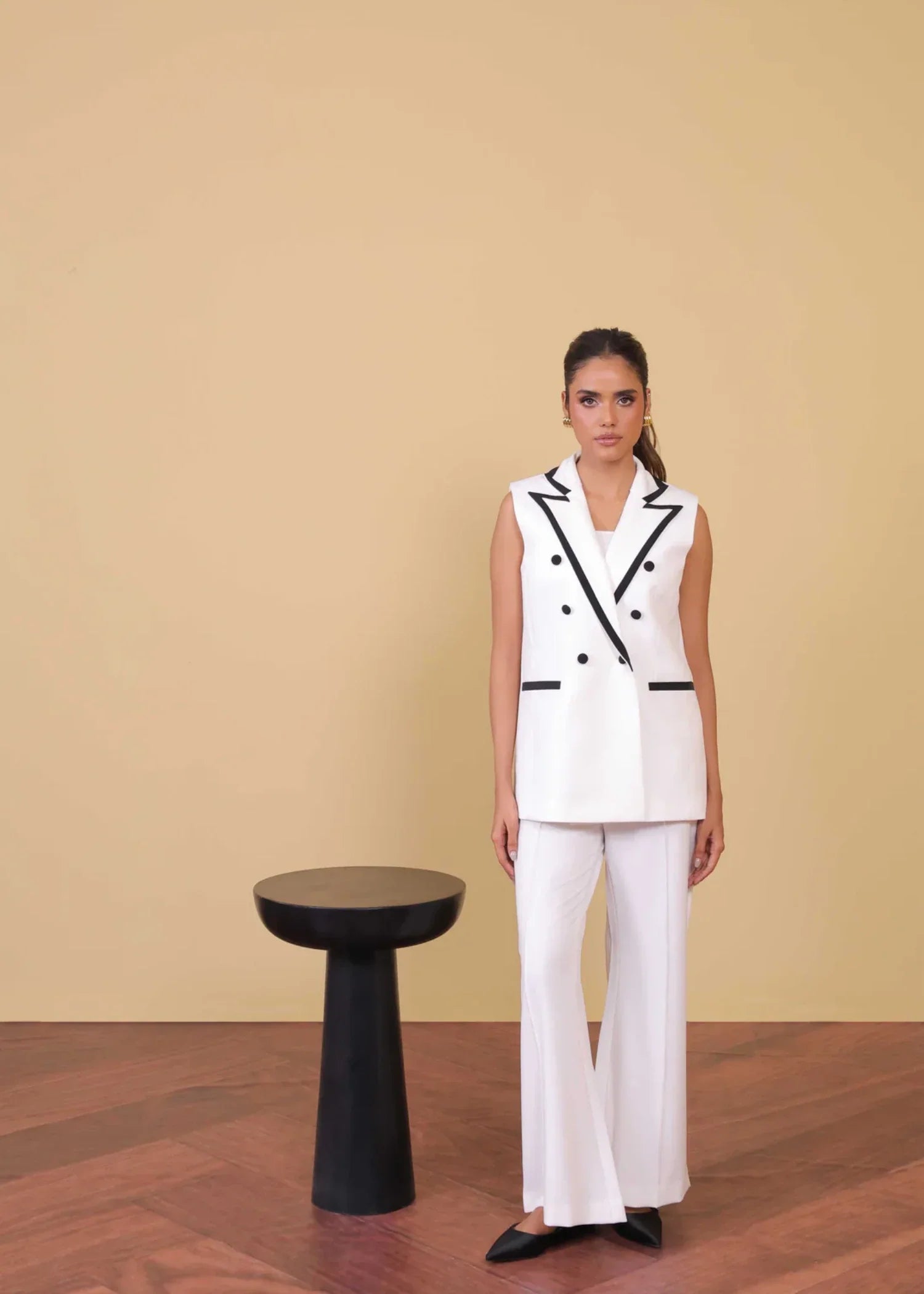 polyester Blazer in White