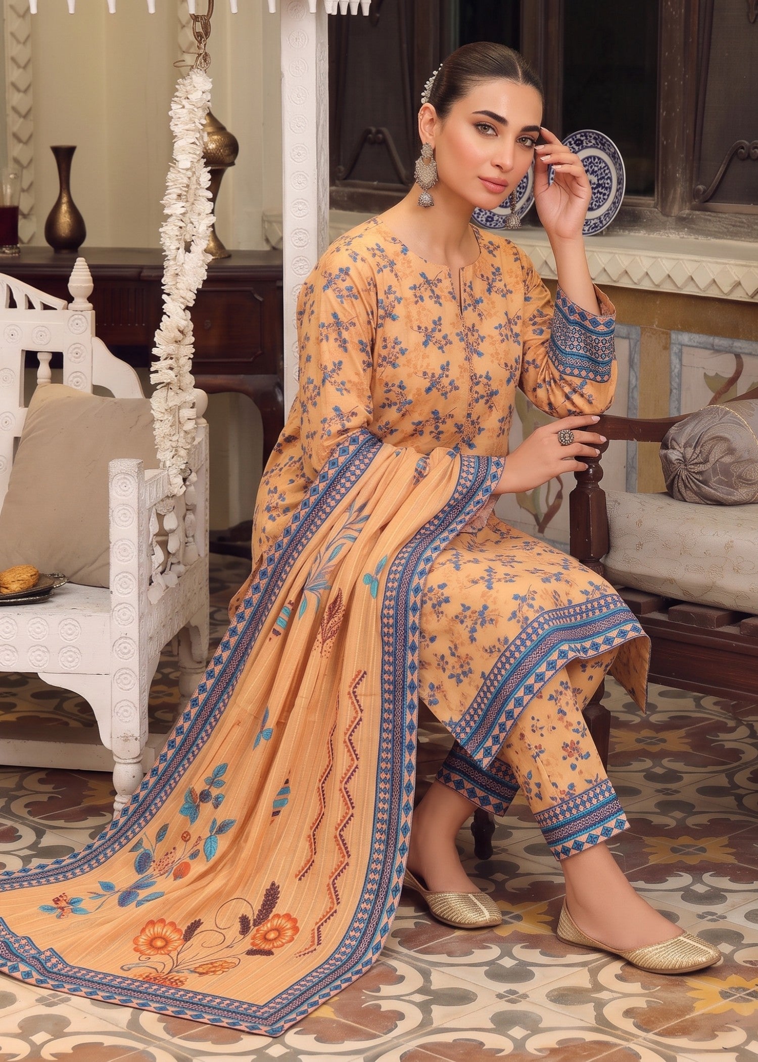 lawn Unstitched in Marmalade orange