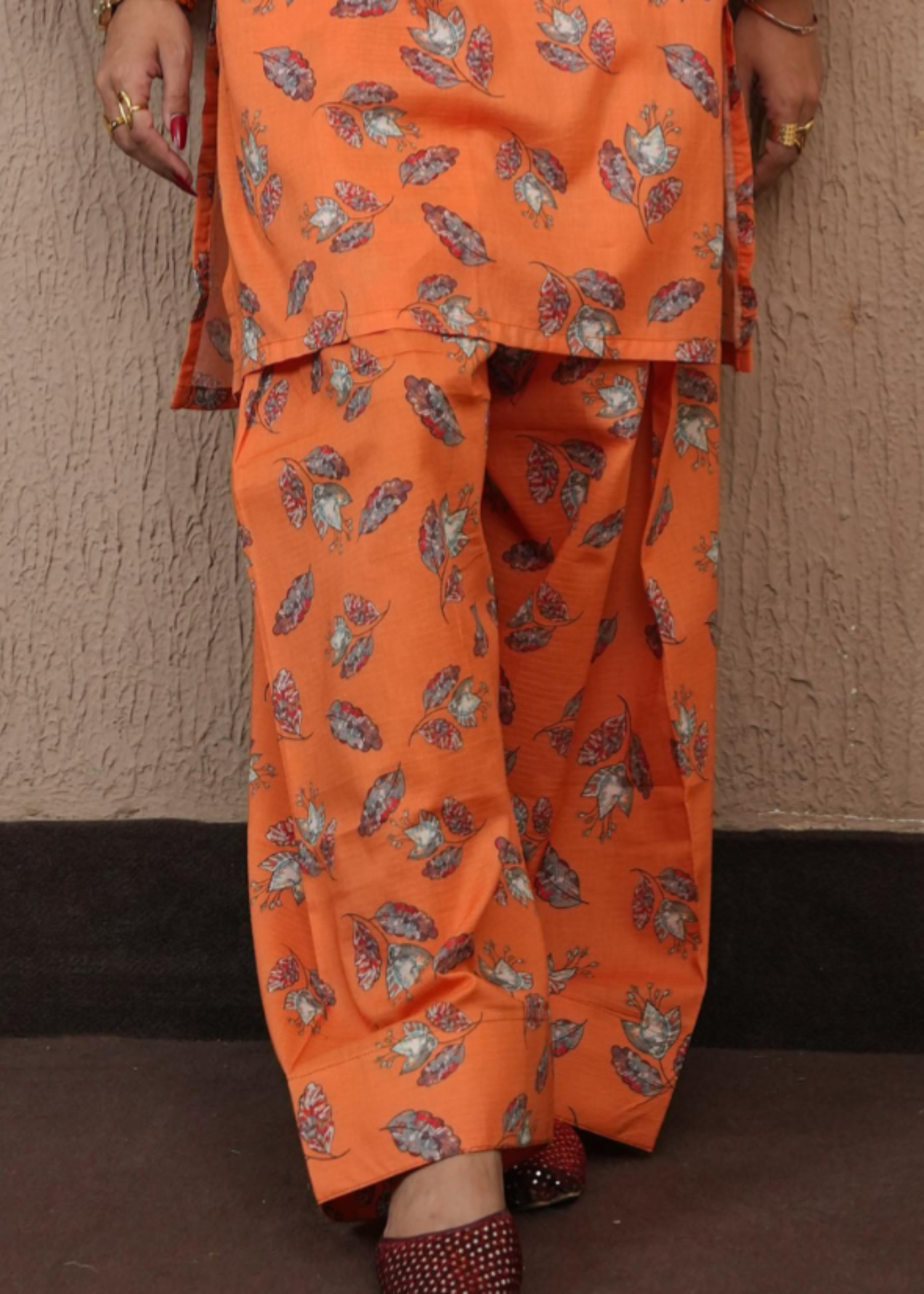 lawn Co Ord Sets in Coral orange