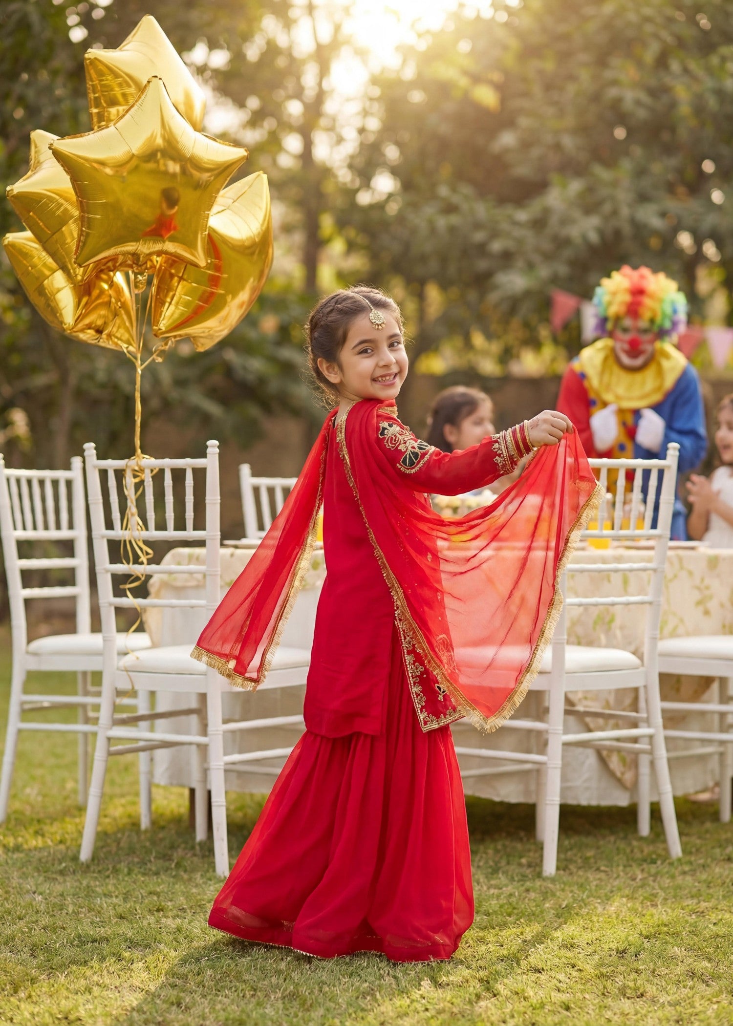chiffon Sharara in Red