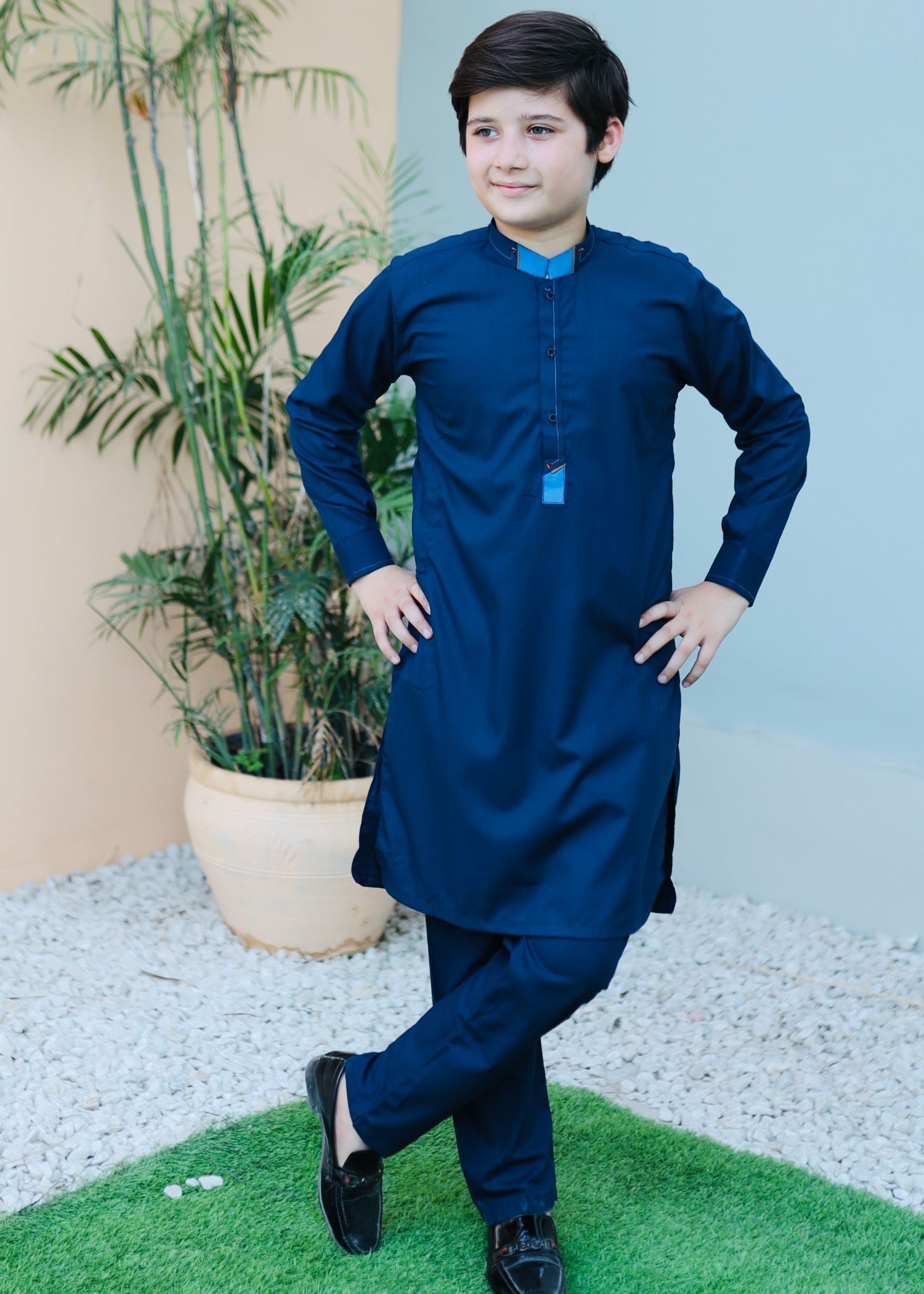 wash & wear Kurta Set in Sapphire blue