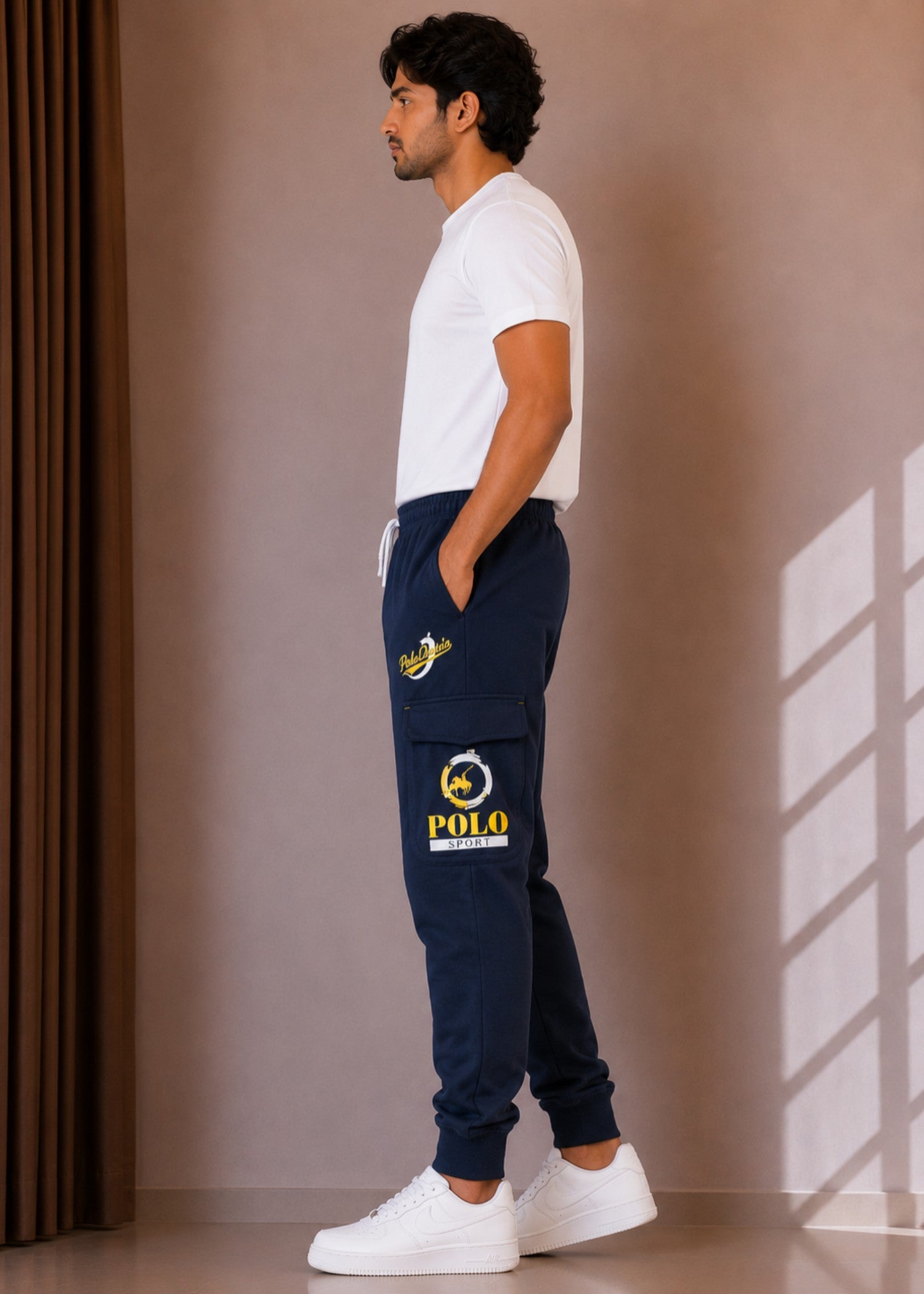 cotton Trousers in Prussian blue