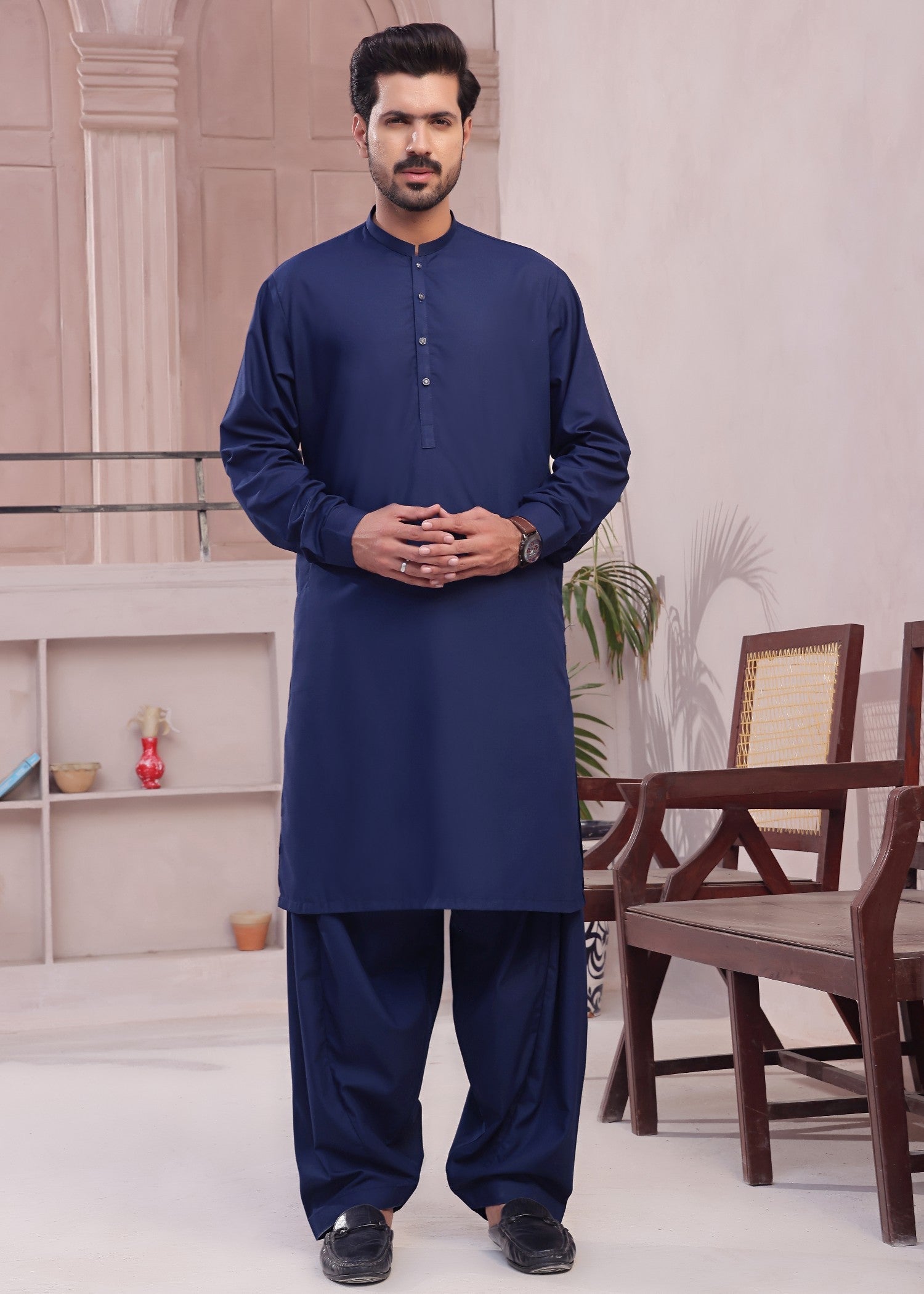 wash & wear Waistcoat in Royal blue