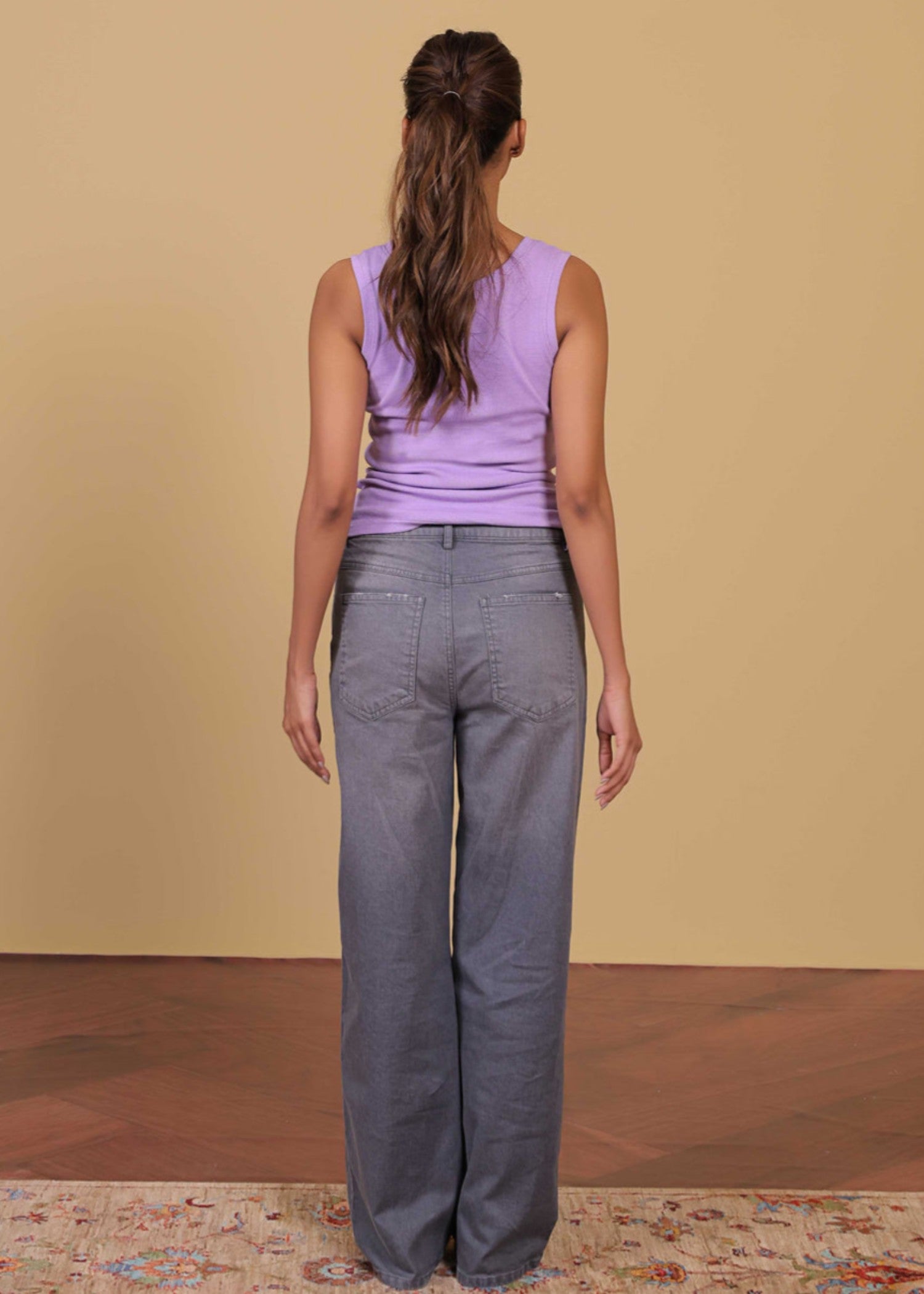 cotton jersey Tank Top in Lavender