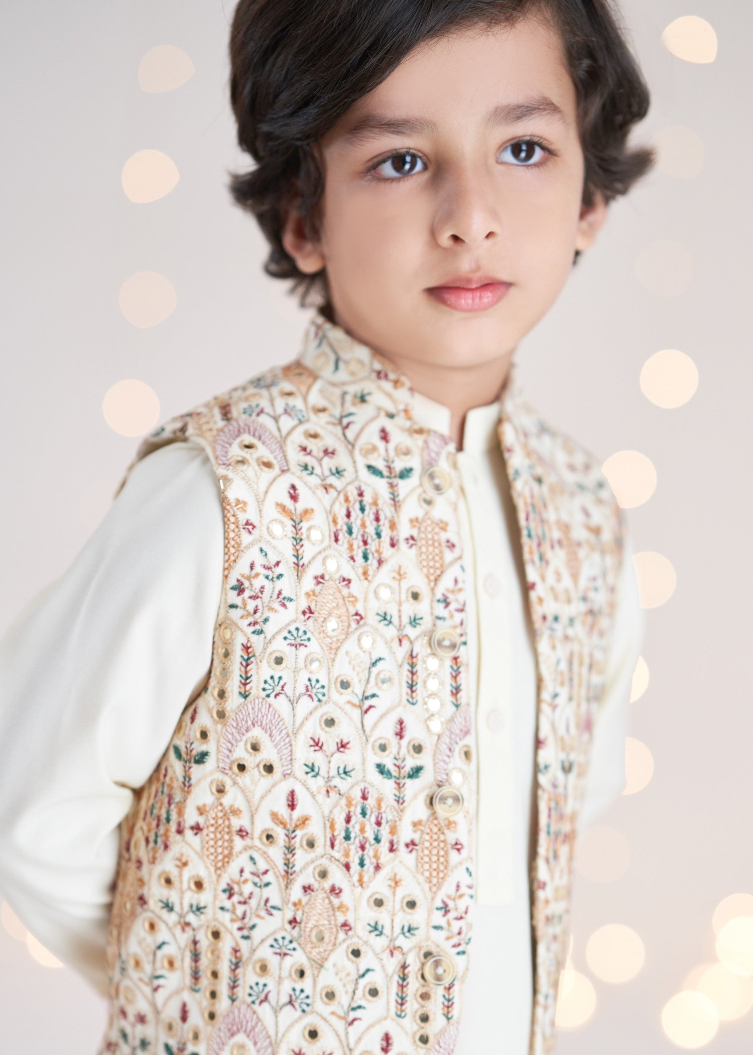 raw silk Waistcoat in White