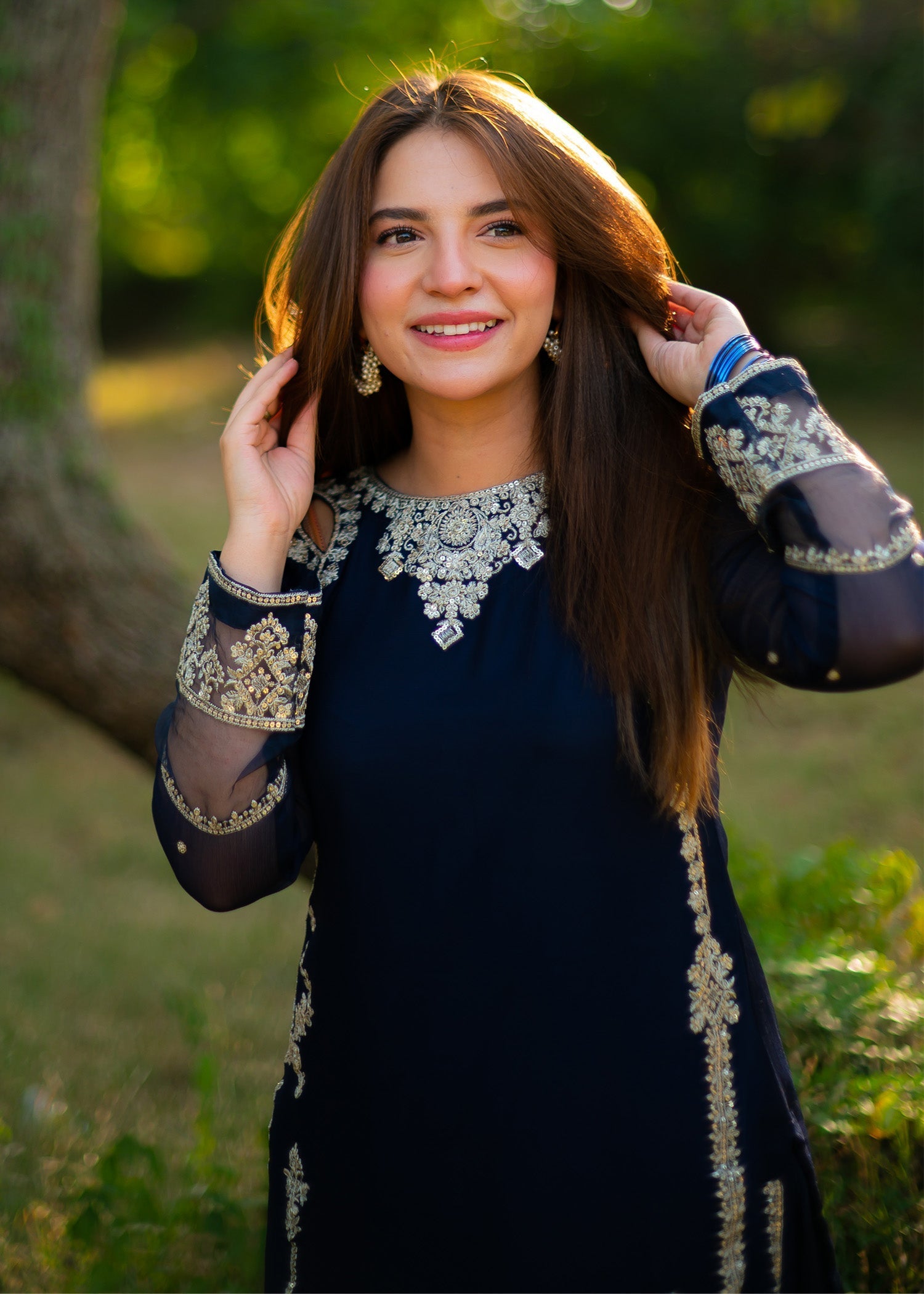 chiffon Sharara in Blue