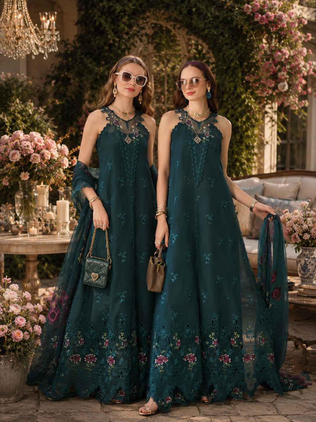 Noor Eid Printskhas Lawn – D6 – Coblat Teal