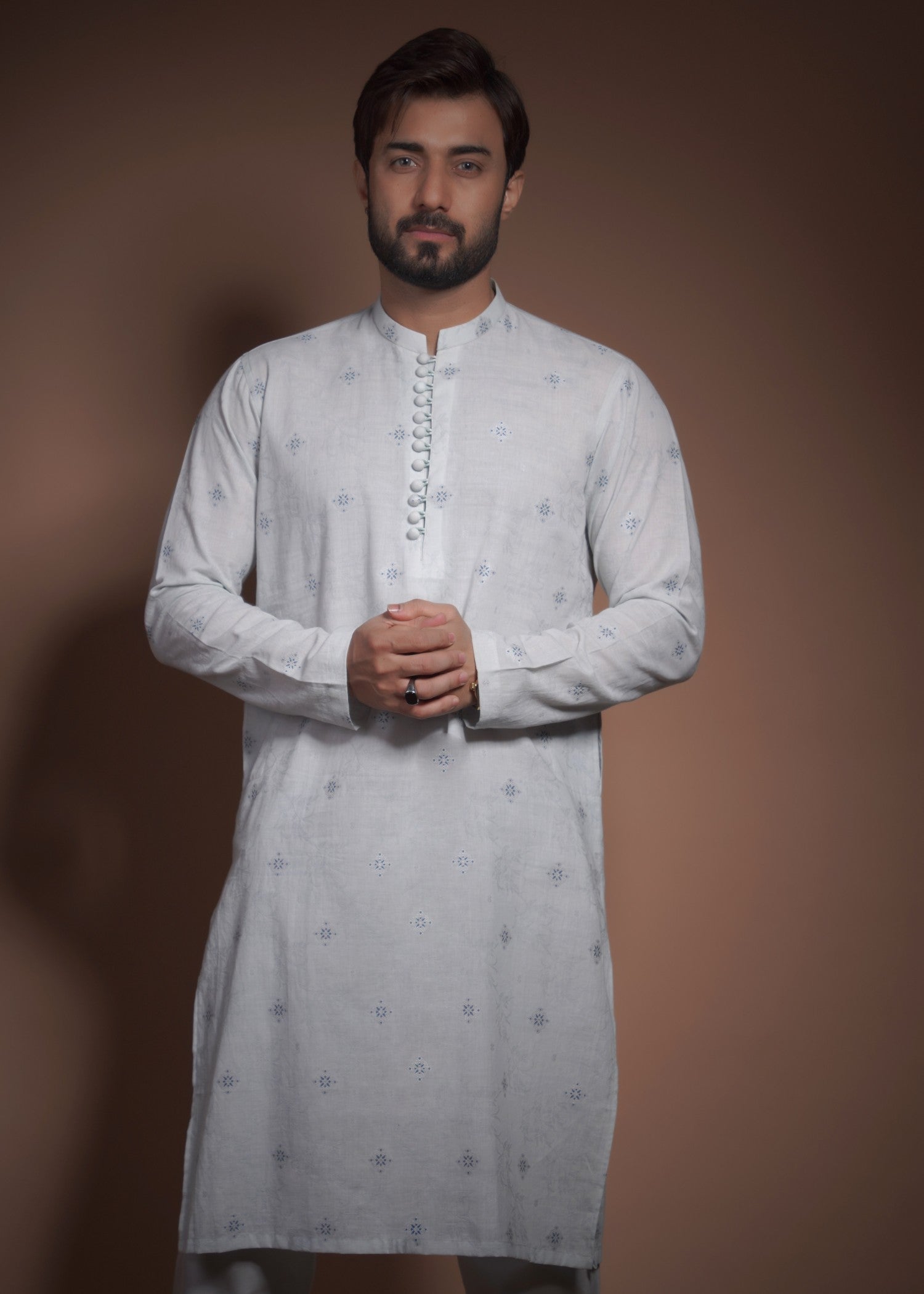 cotton Kurta Set in Ice blue