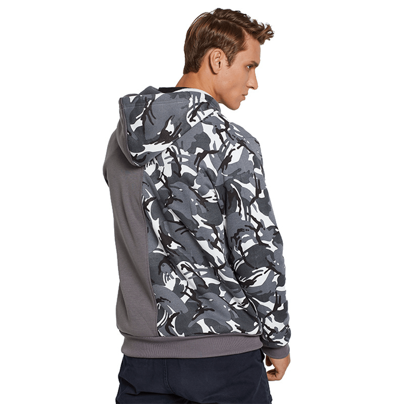 Camouflage Double-Blocking Color Street Sports Sweatshirt