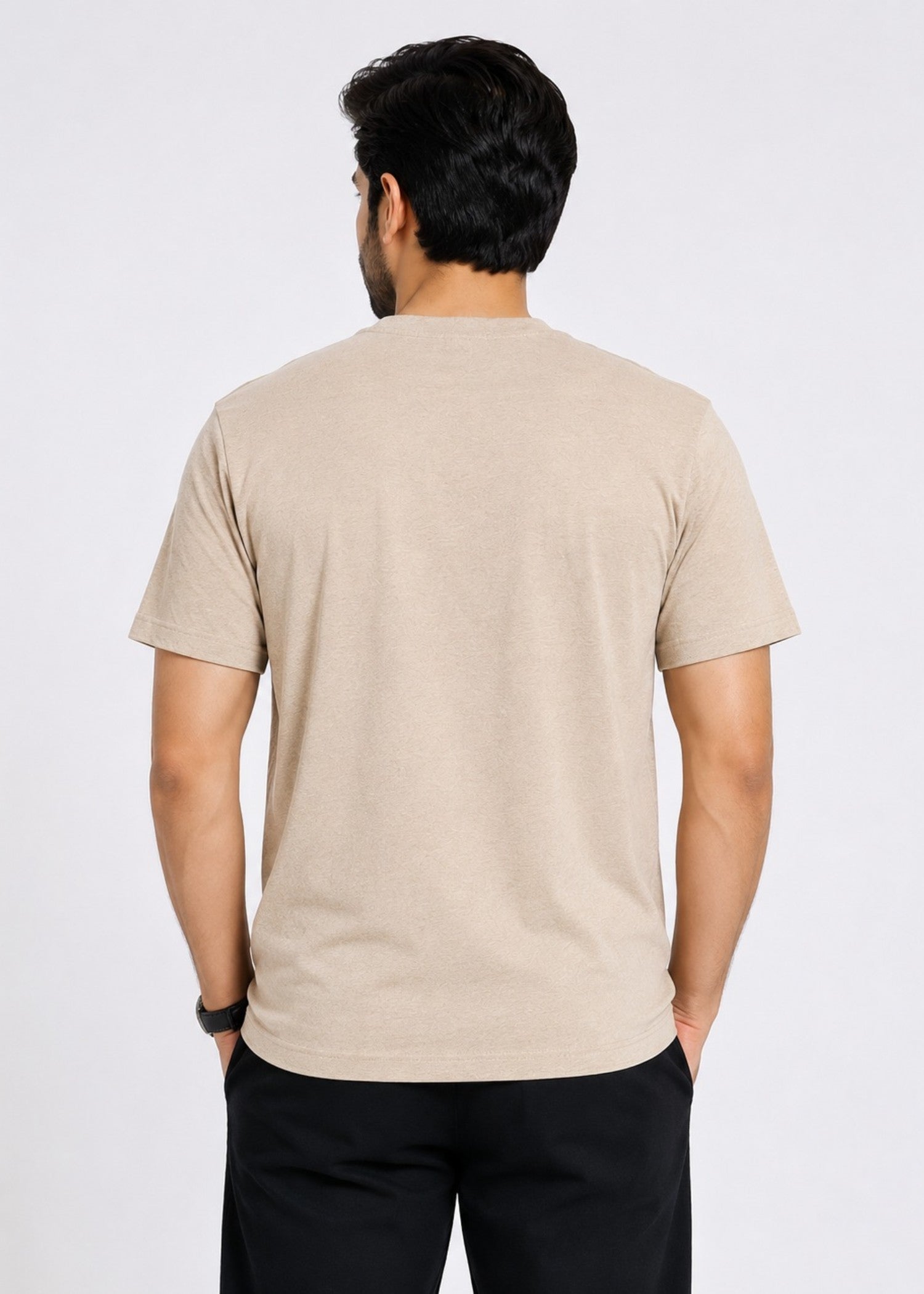 cotton T Shirt in Camel brown by Imagination Apparel