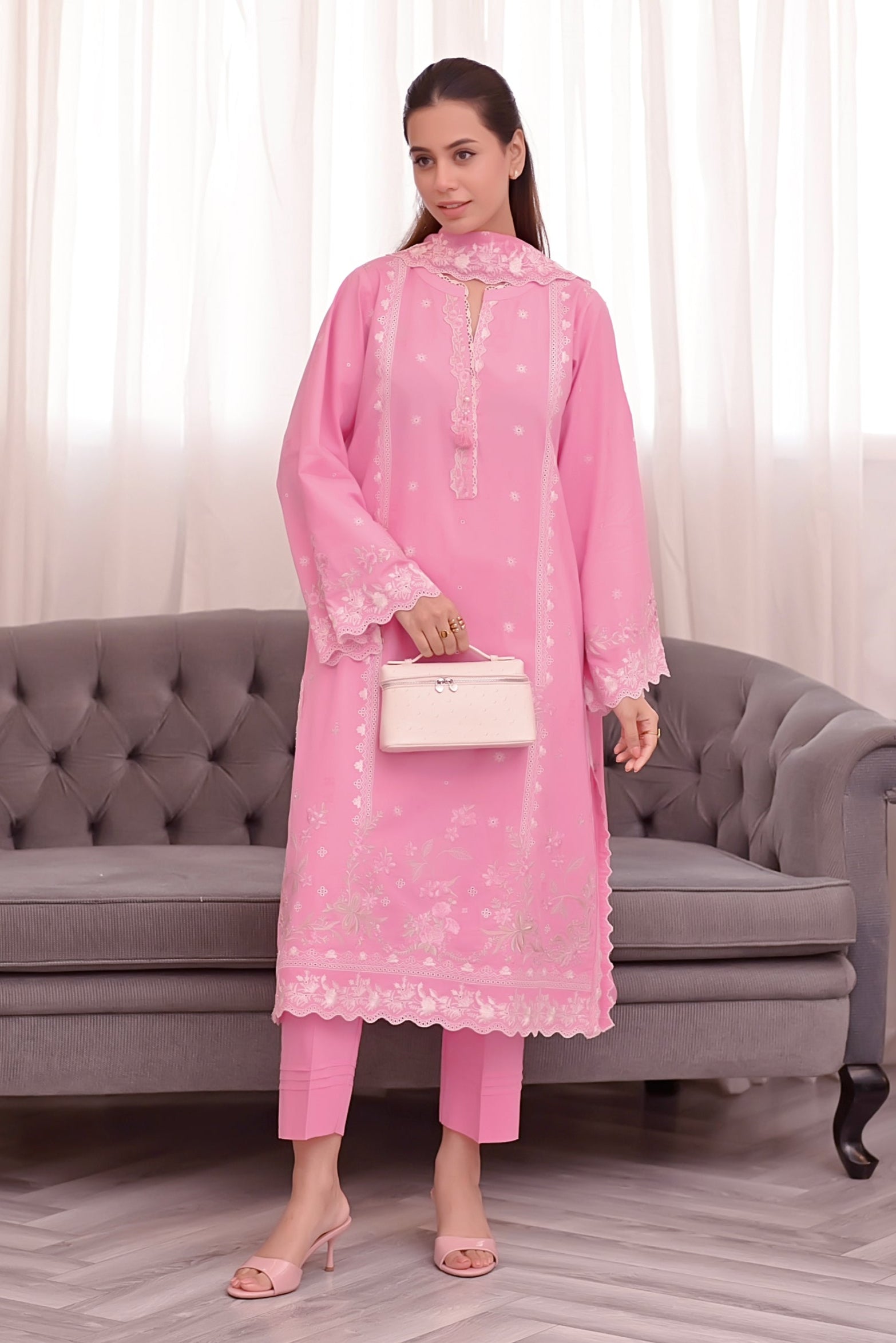 jacquard Unstitched in Bubblegum pink