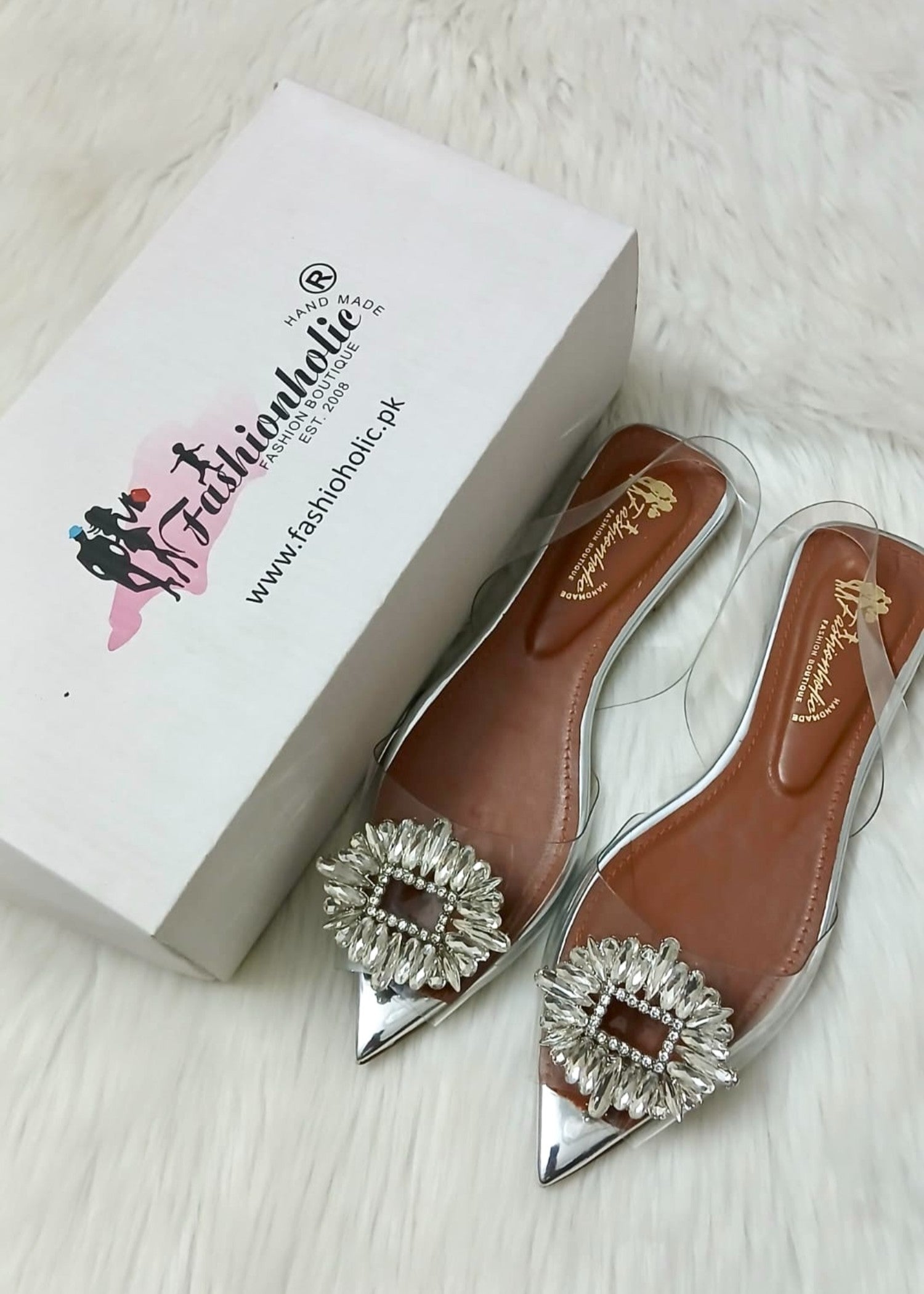 Mules in Silver by - High Quality Women Mules AYT8555