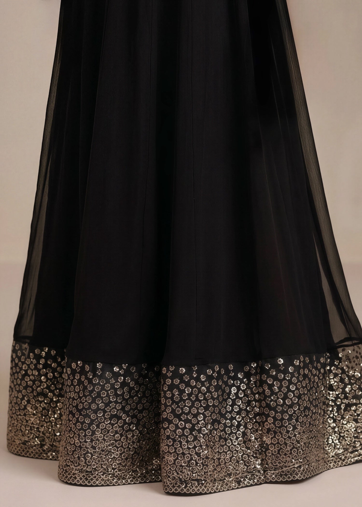 chiffon Pishwas in Black