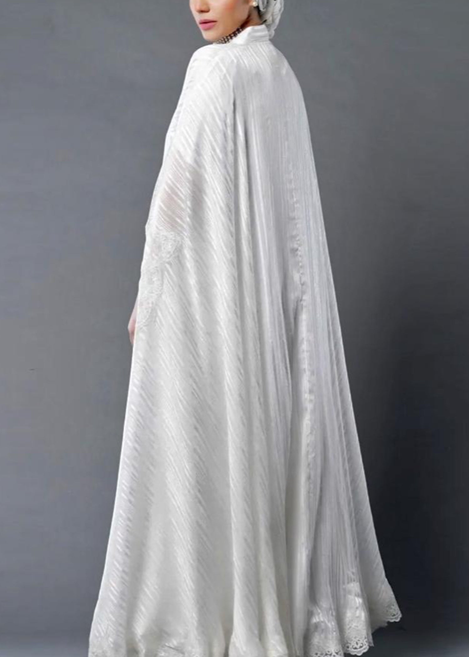 chiffon Abaya in White