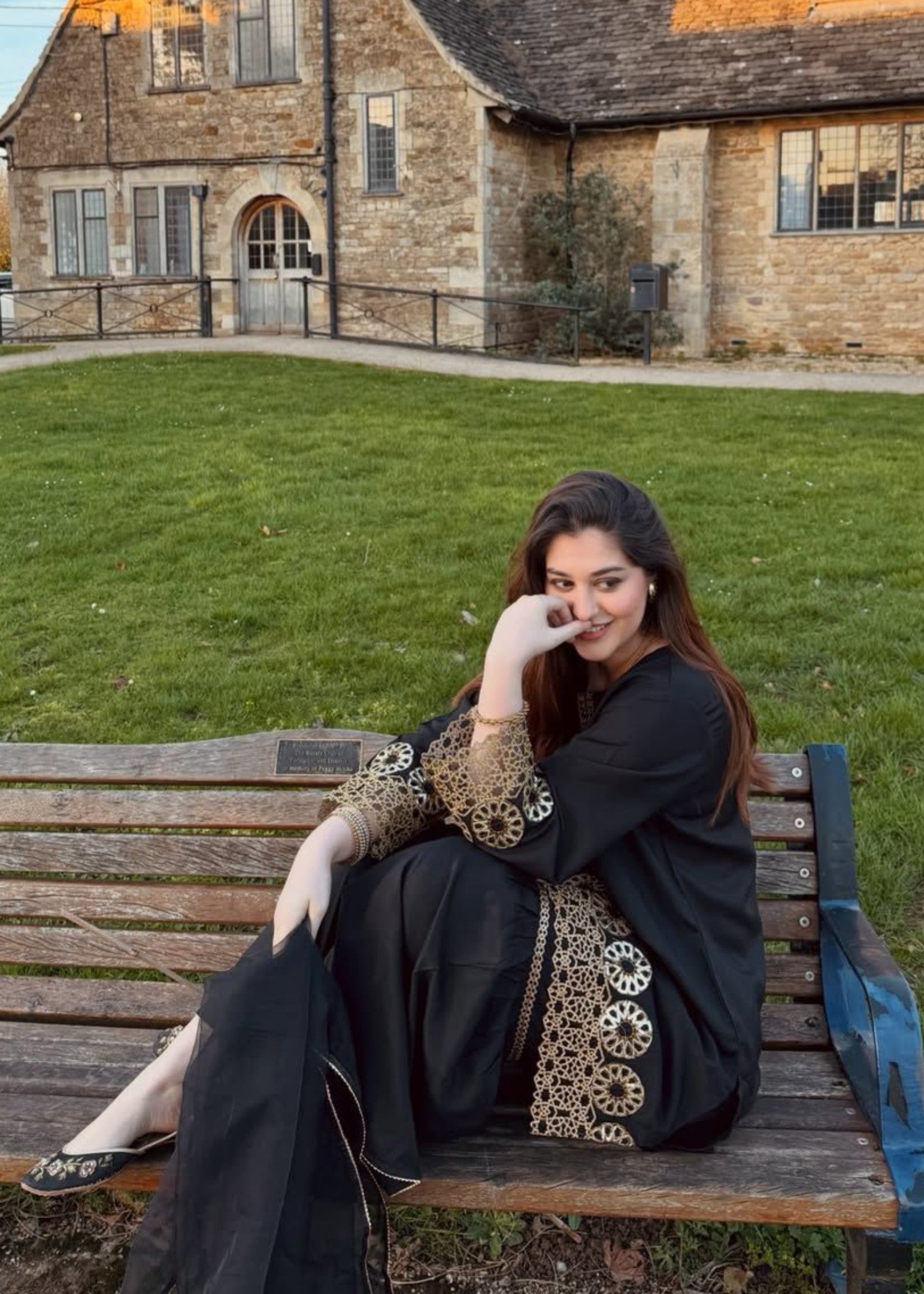 viscose raw silk Gharara in Black