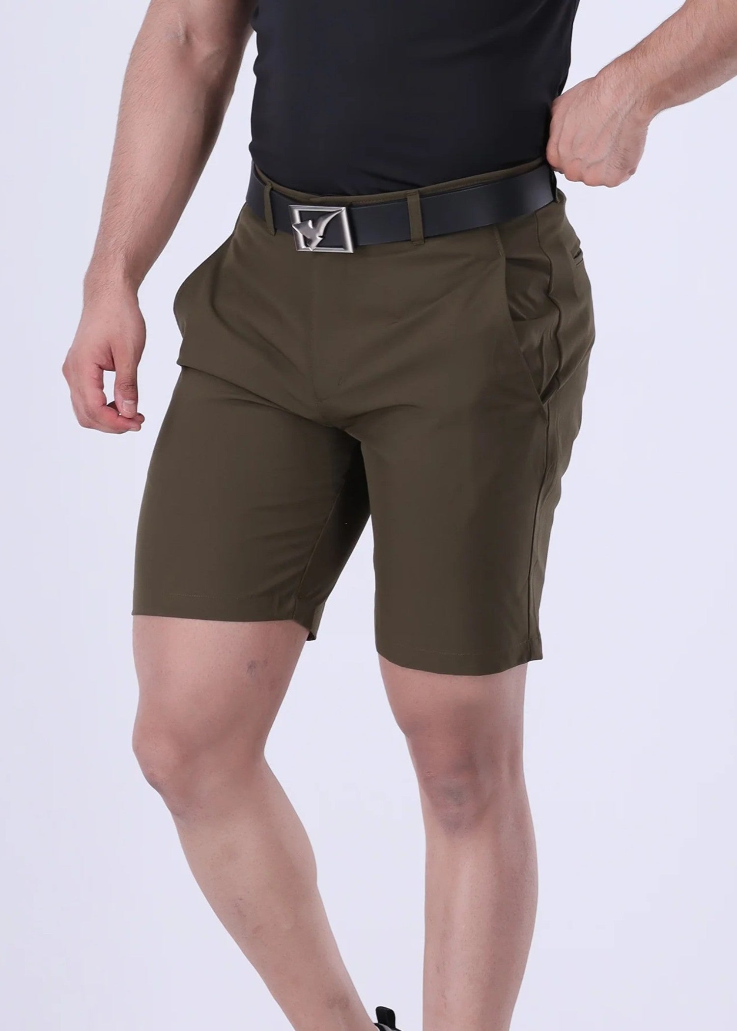microfiber polyester Shorts in Olive green