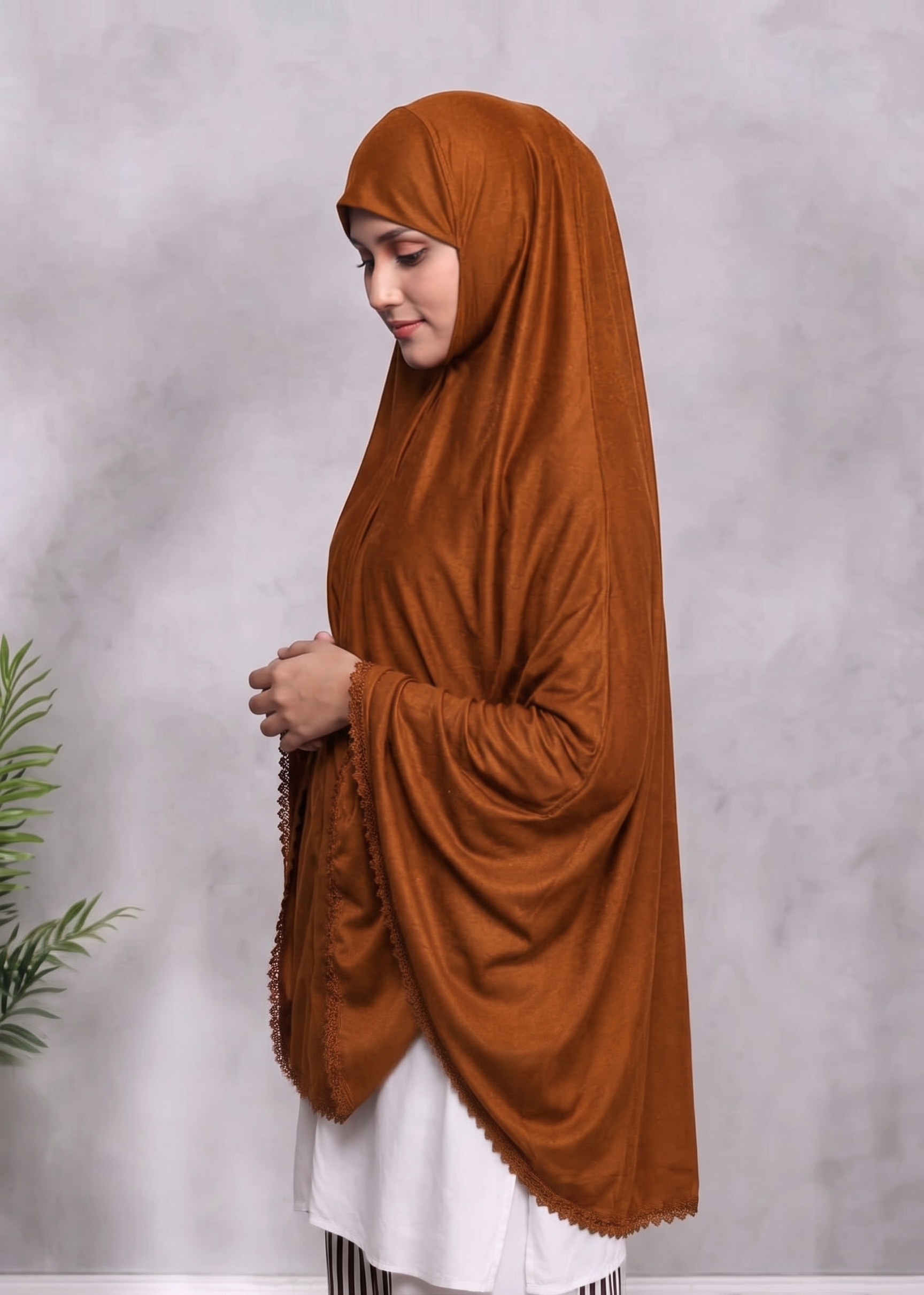 single jersey knit Chaddar in Copper
