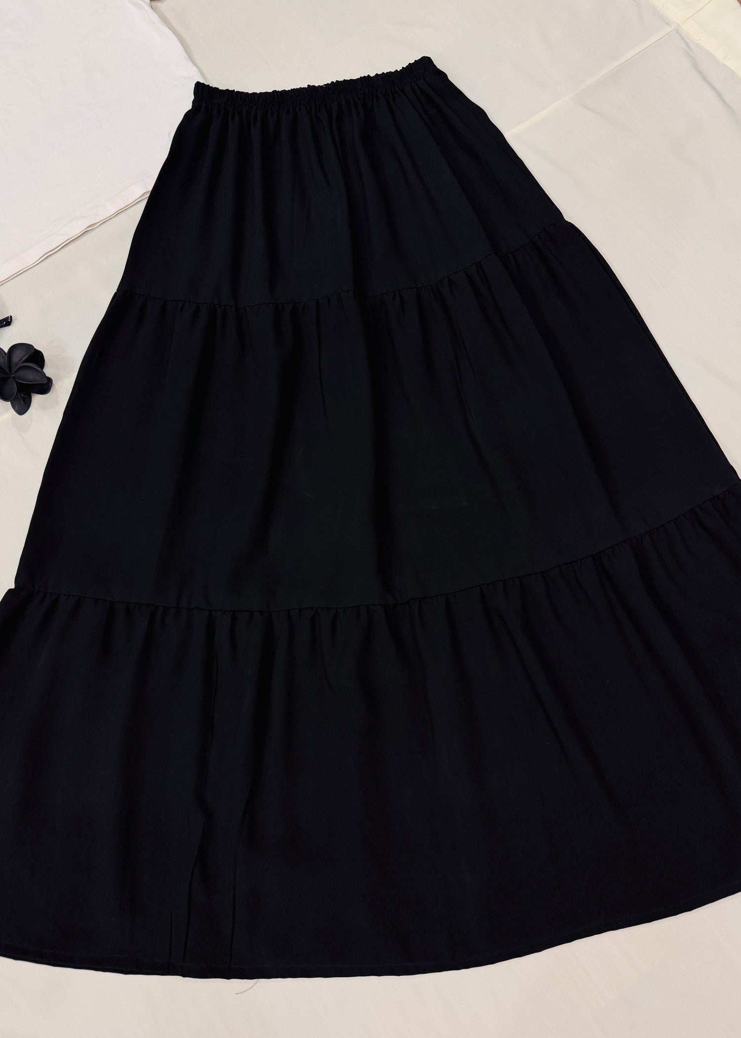 linen Skirt in Black
