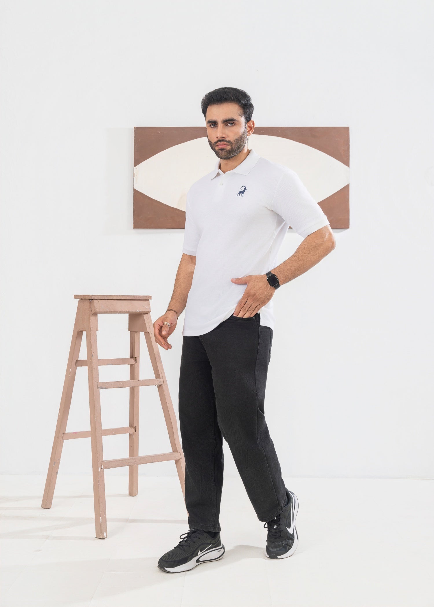 cotton pique Polo Shirt in White