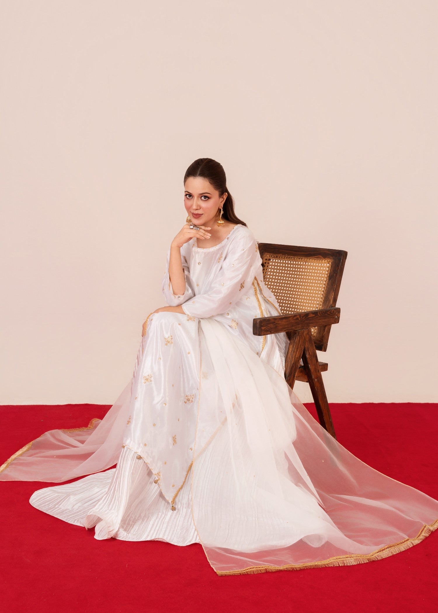 kattan silk Maxi in White