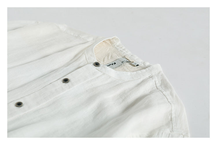 Vintage Embroidered Stand Collar Shirt For Men