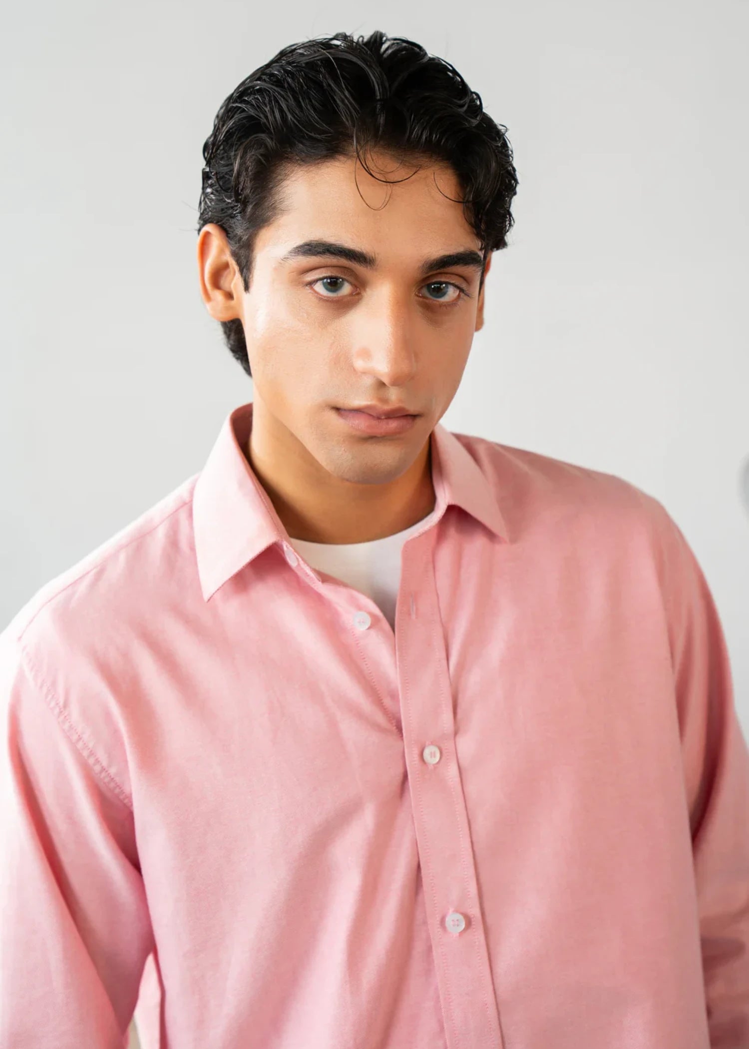 cotton Casual Shirt in Light pink