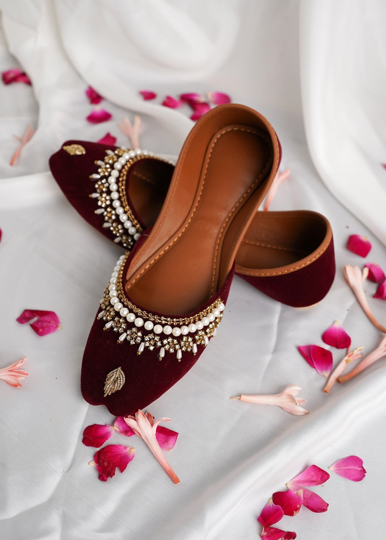 Khussa in Maroon by - High Quality Women Khussa OTM9215