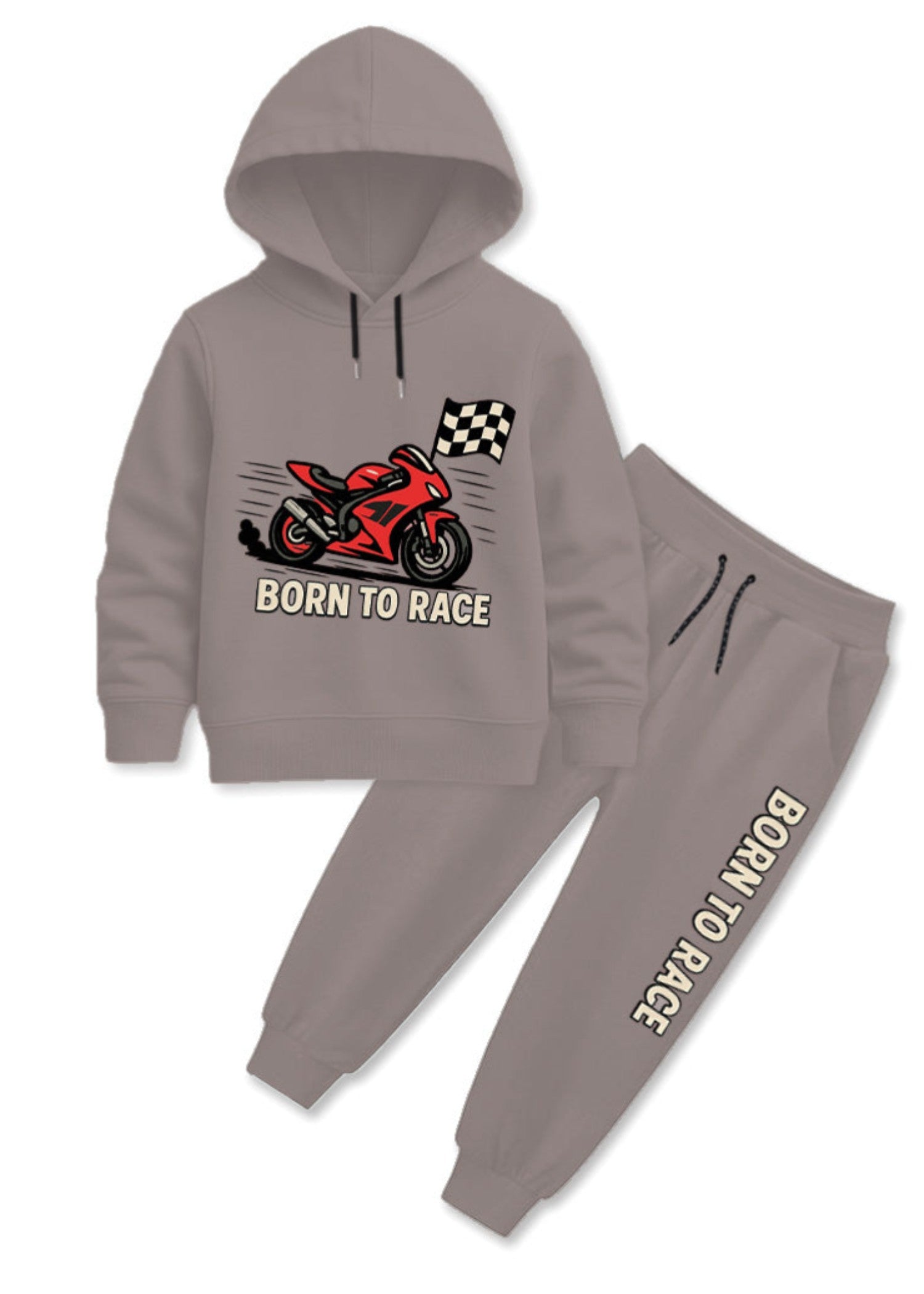 fleece Tracksuit in Warm grey