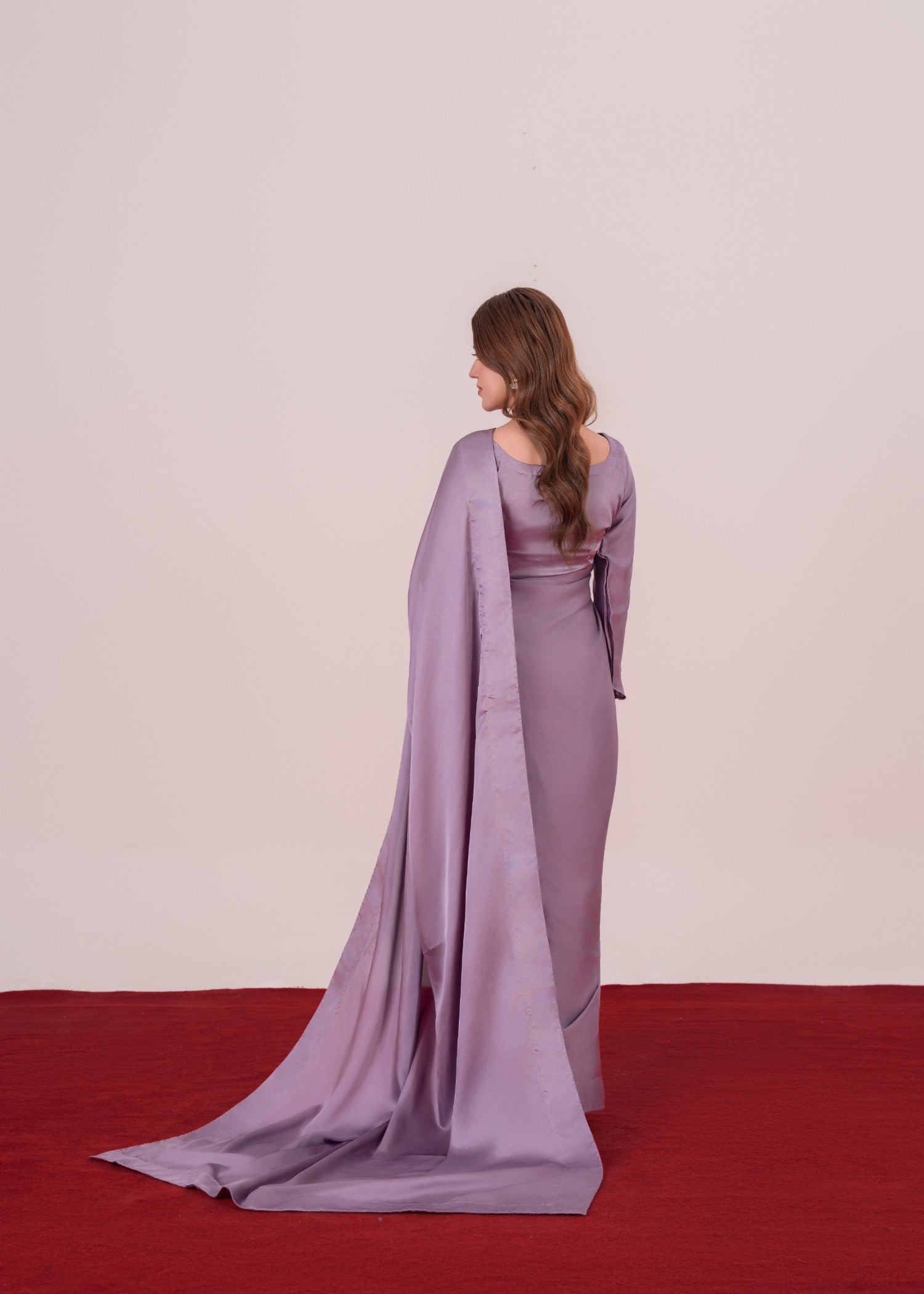 silk Saree in Lavender mist