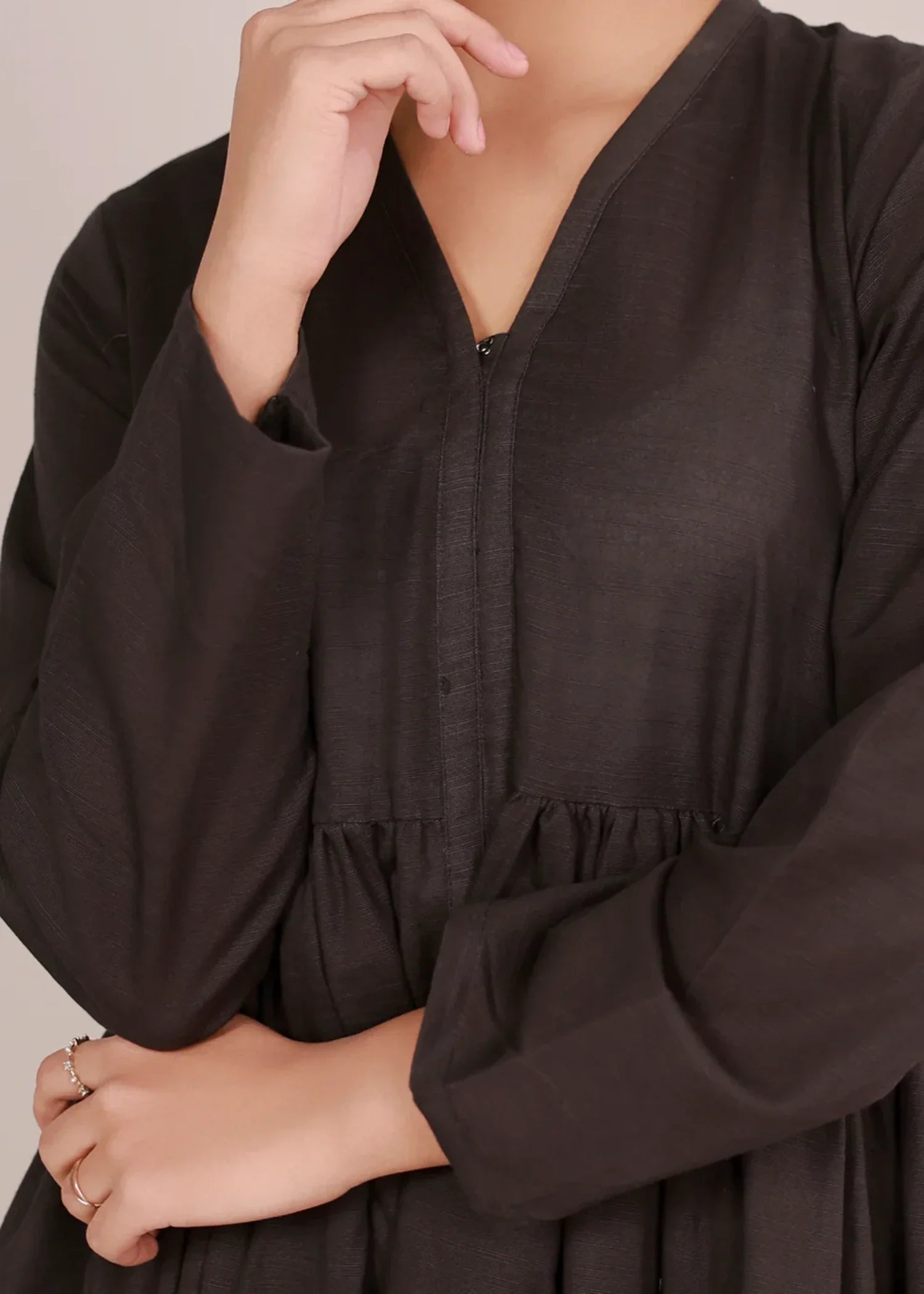 khaddar Maxi in Black