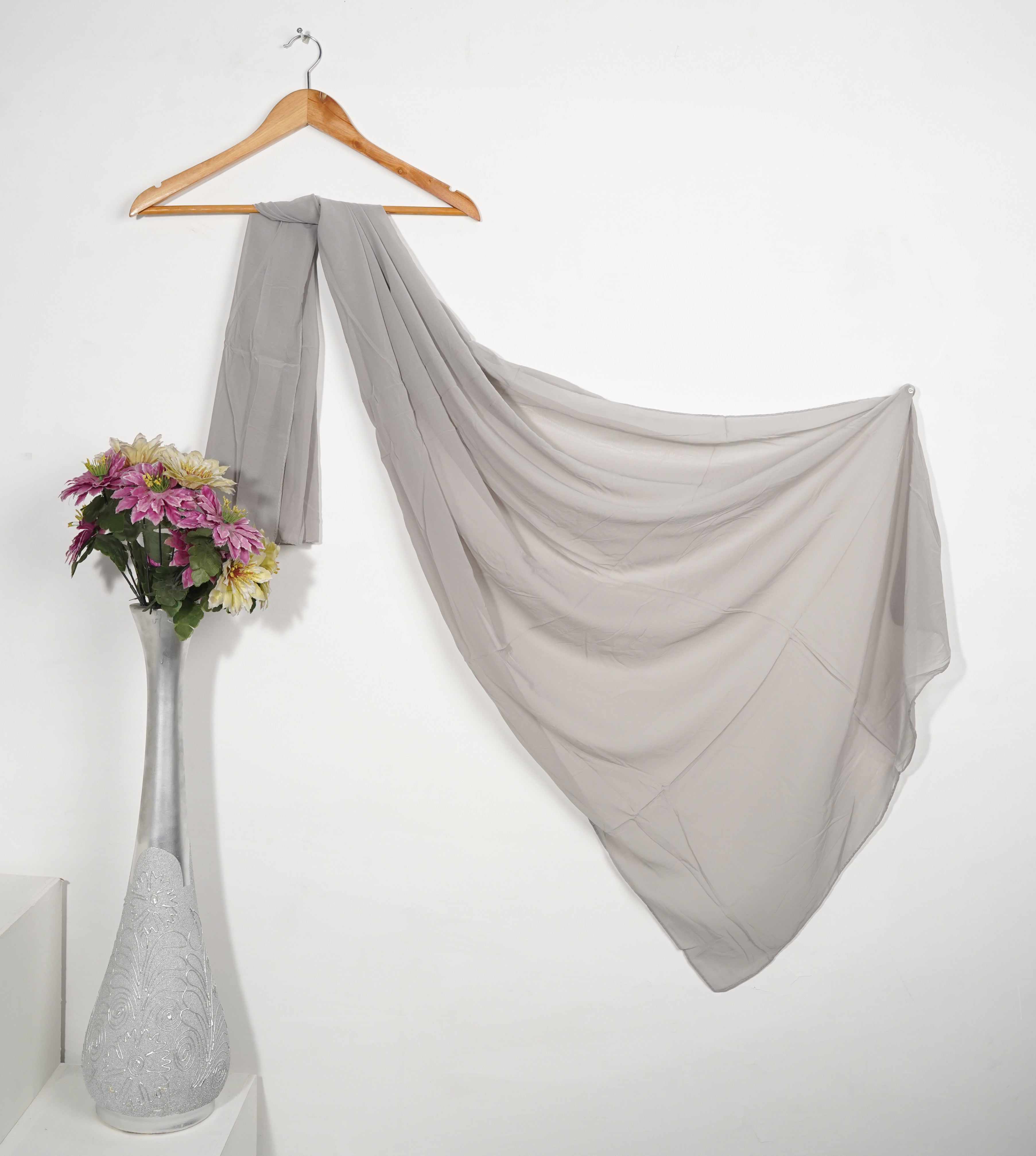 chiffon Hijab in Ash grey